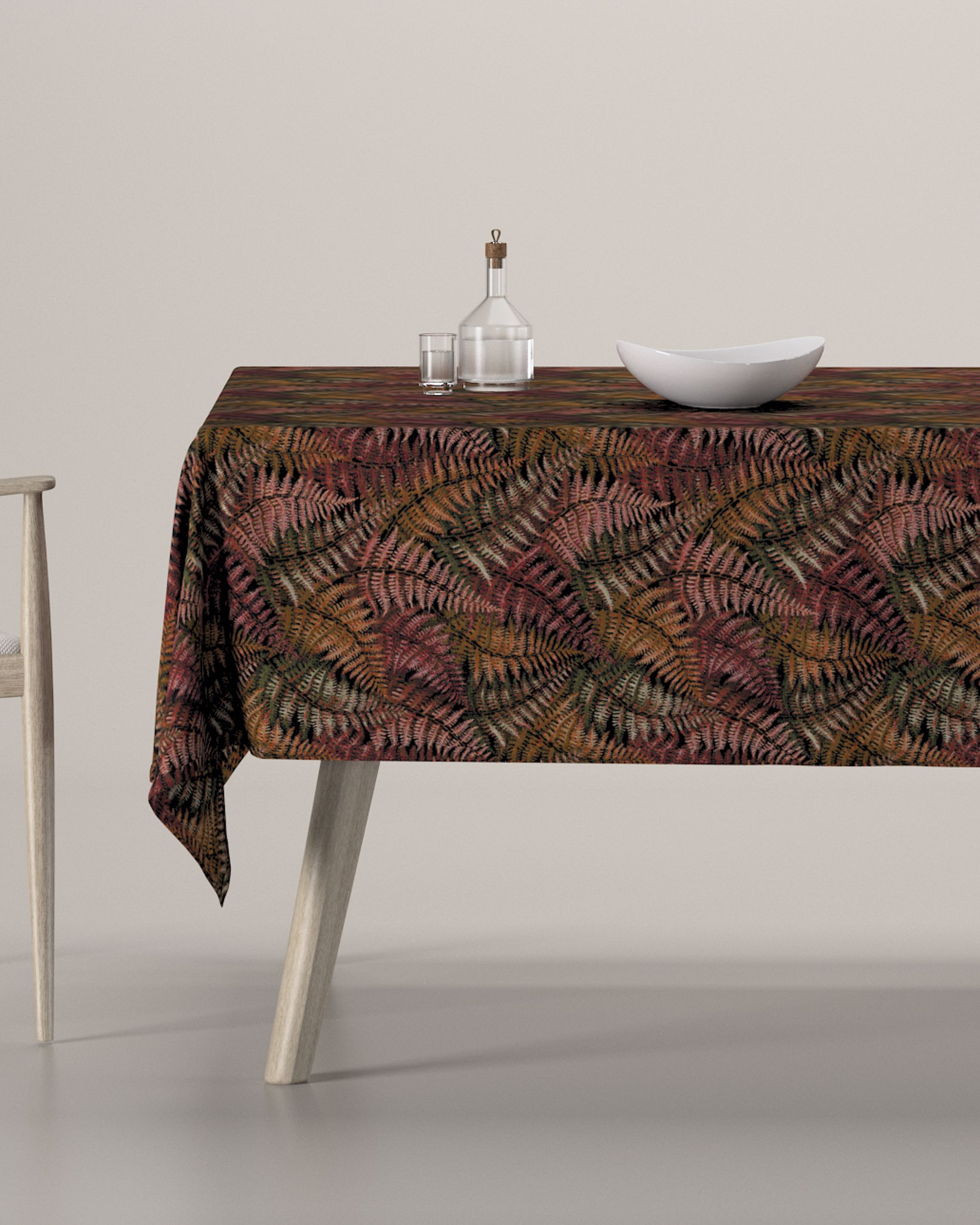 Rectangular tablecloth colour burgundy fabric structured, patterned