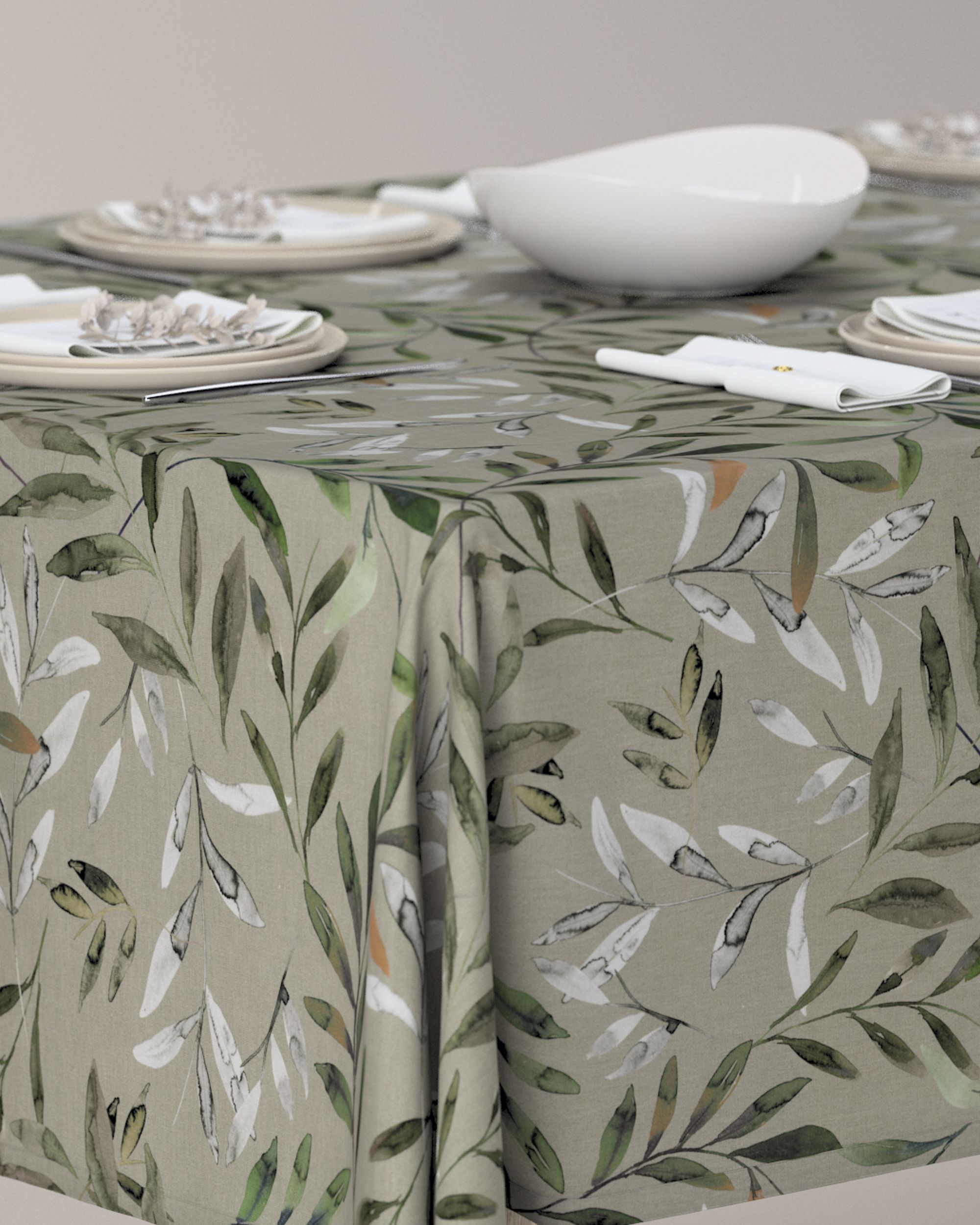 Rectangular tablecloth colour multicolour fabric patterned (hover)