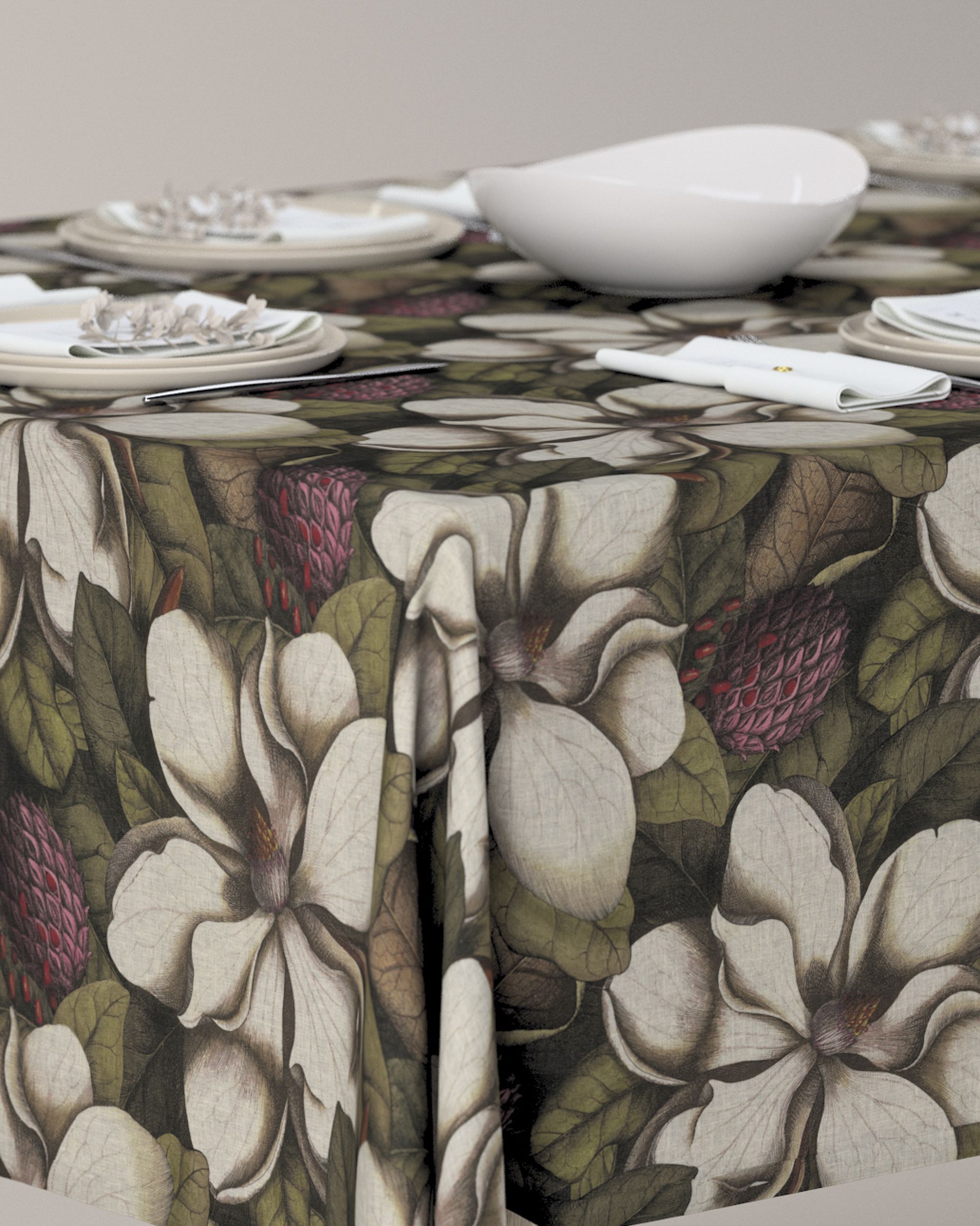 Rectangular tablecloth colour multicolour fabric patterned (hover)