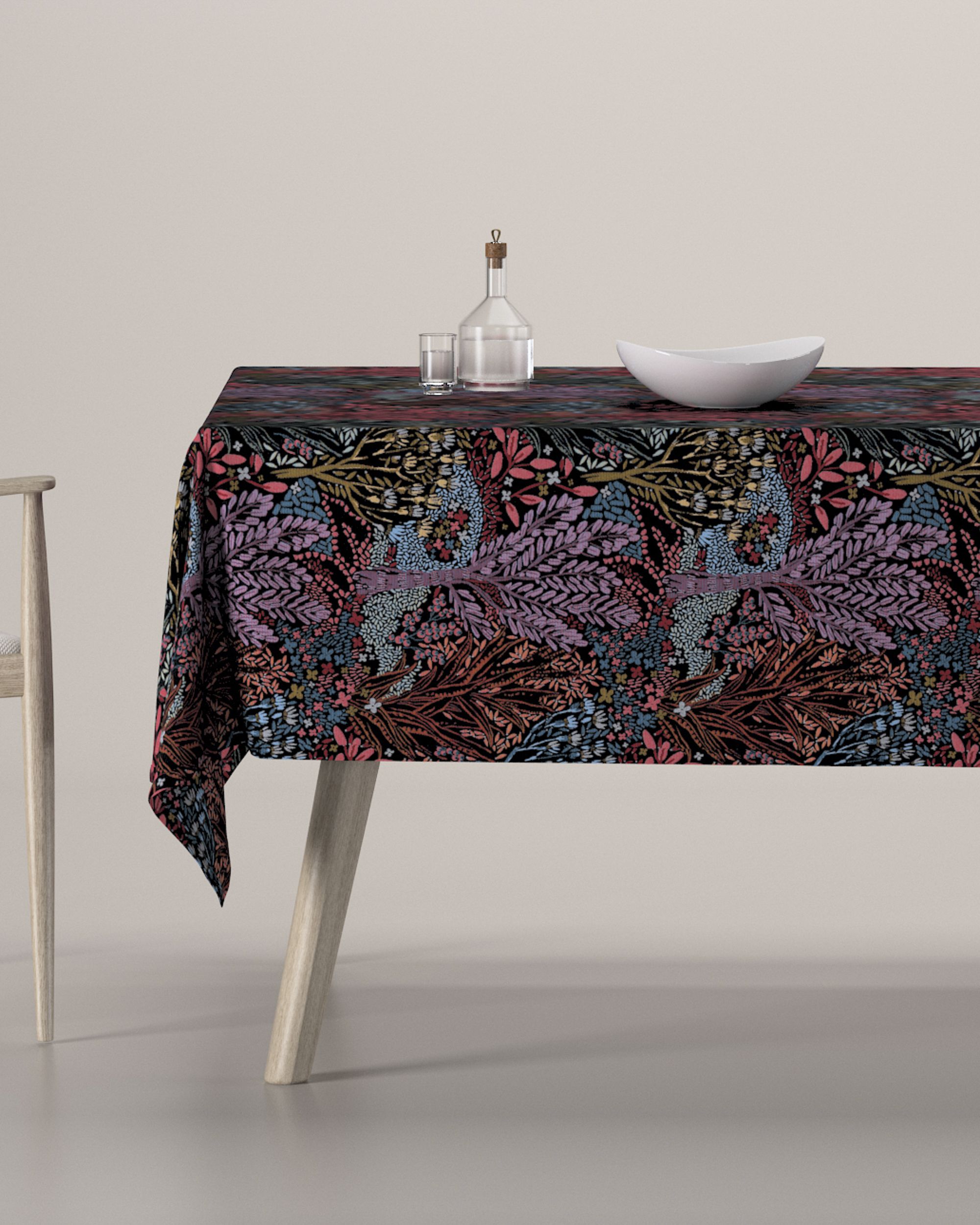 Rectangular tablecloth colour multicolour fabric structured, patterned