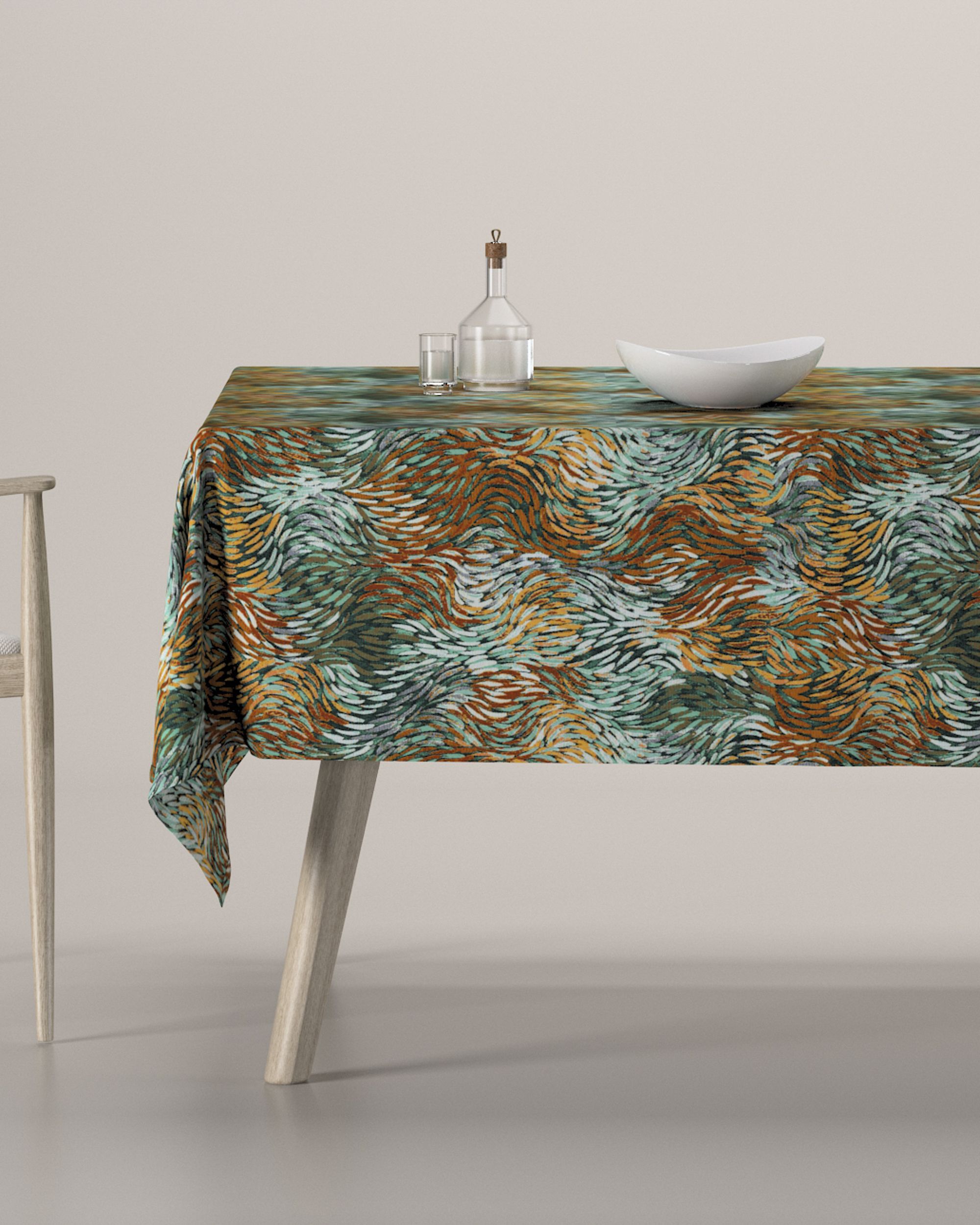 Rectangular tablecloth colour multicolour fabric structured, patterned