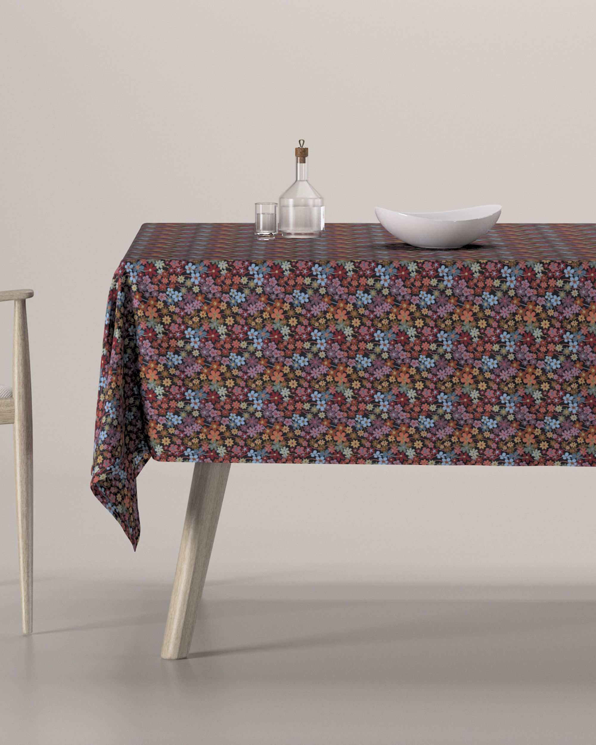 Rectangular tablecloth colour multicolour fabric structured, patterned