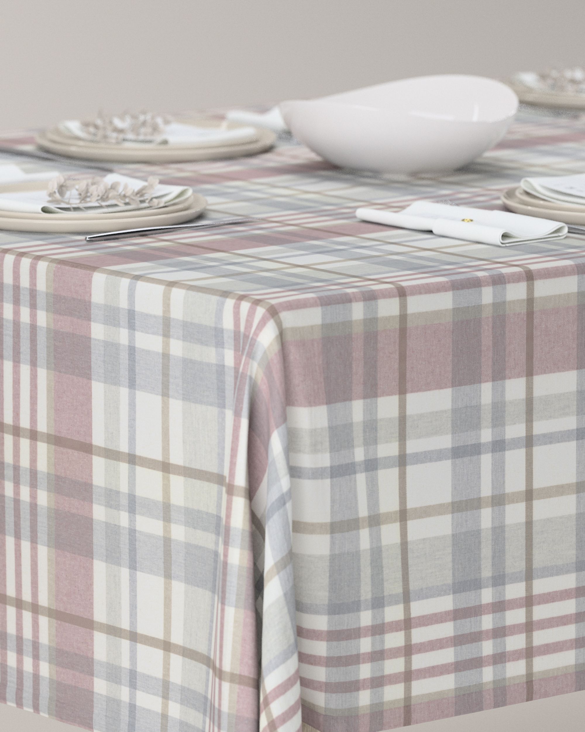 Rectangular tablecloth colour grey fabric patterned (hover)