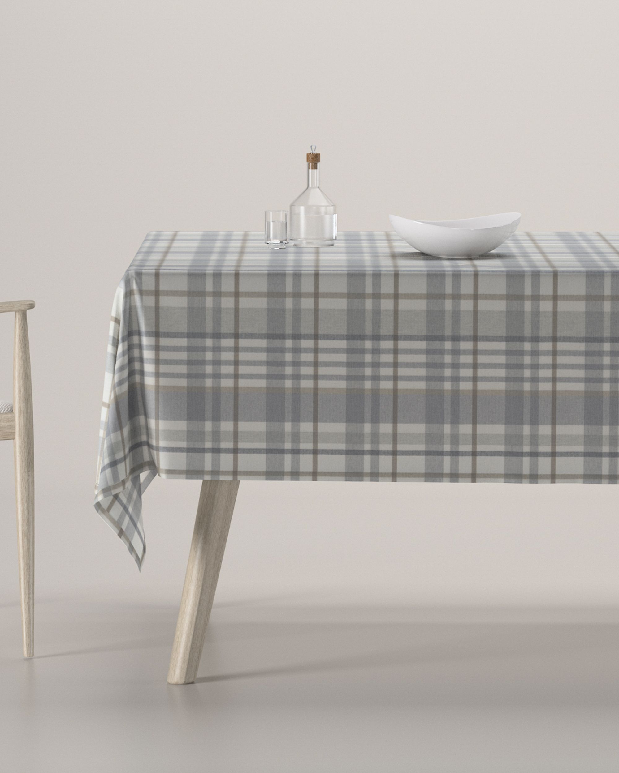Rectangular tablecloth colour grey fabric patterned