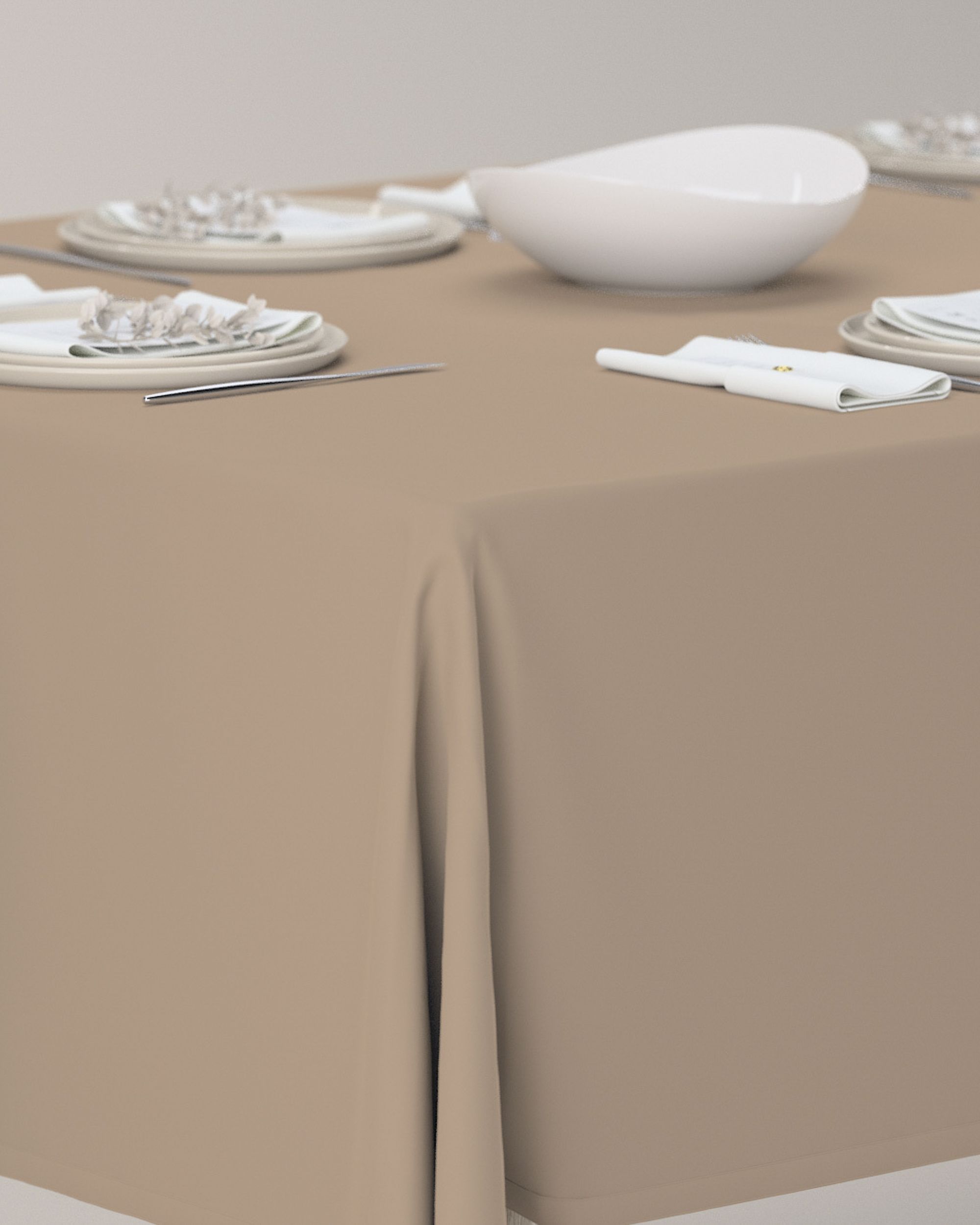 Rectangular tablecloth colour beige (hover)