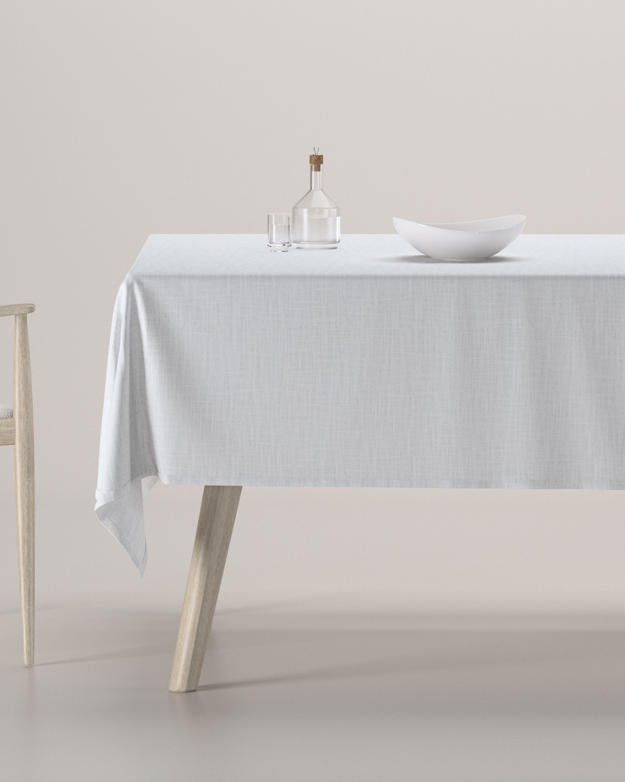 Rectangular tablecloth colour white fabric structured