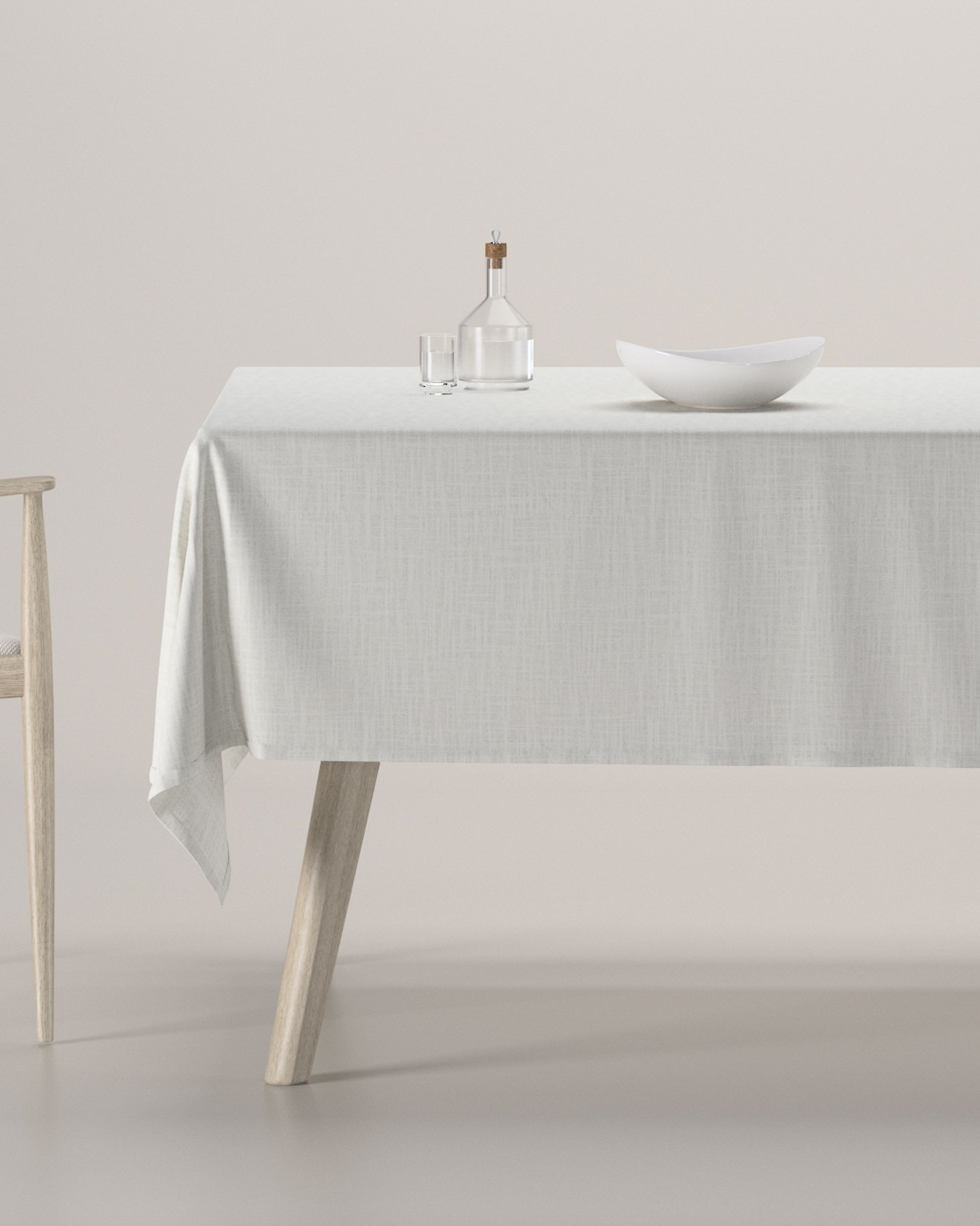 Rectangular tablecloth colour cream fabric structured