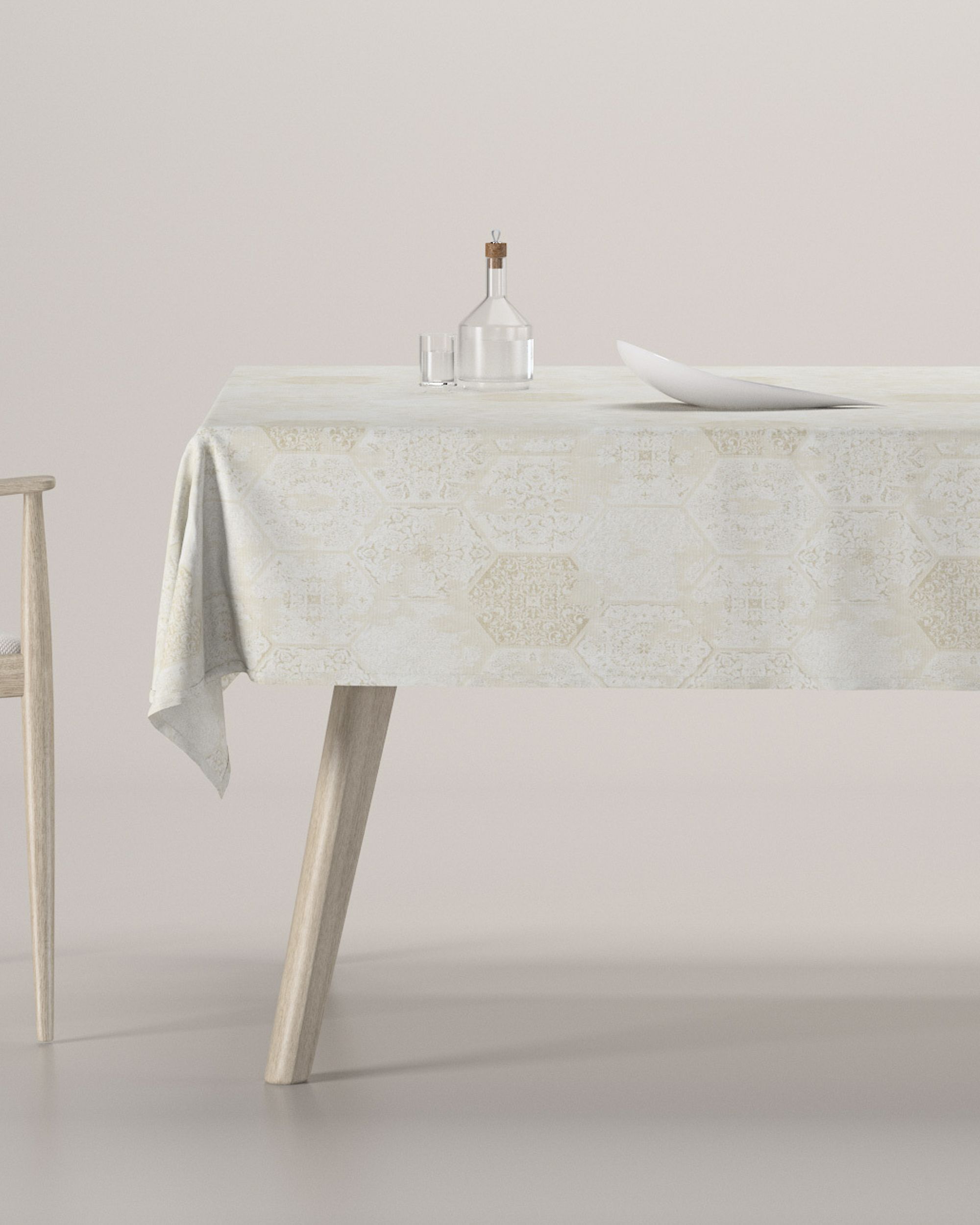 Rectangular tablecloth colour grey fabric gloss, structured, patterned