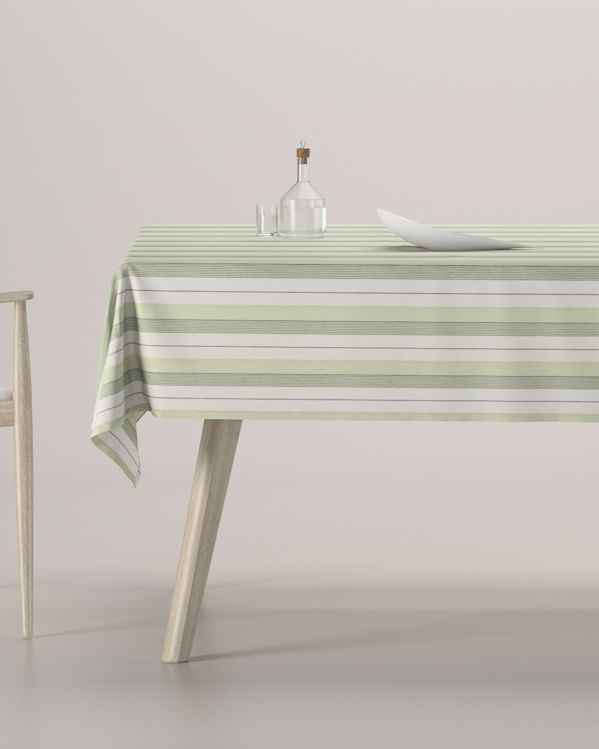 Rectangular tablecloth colour green fabric structured, patterned