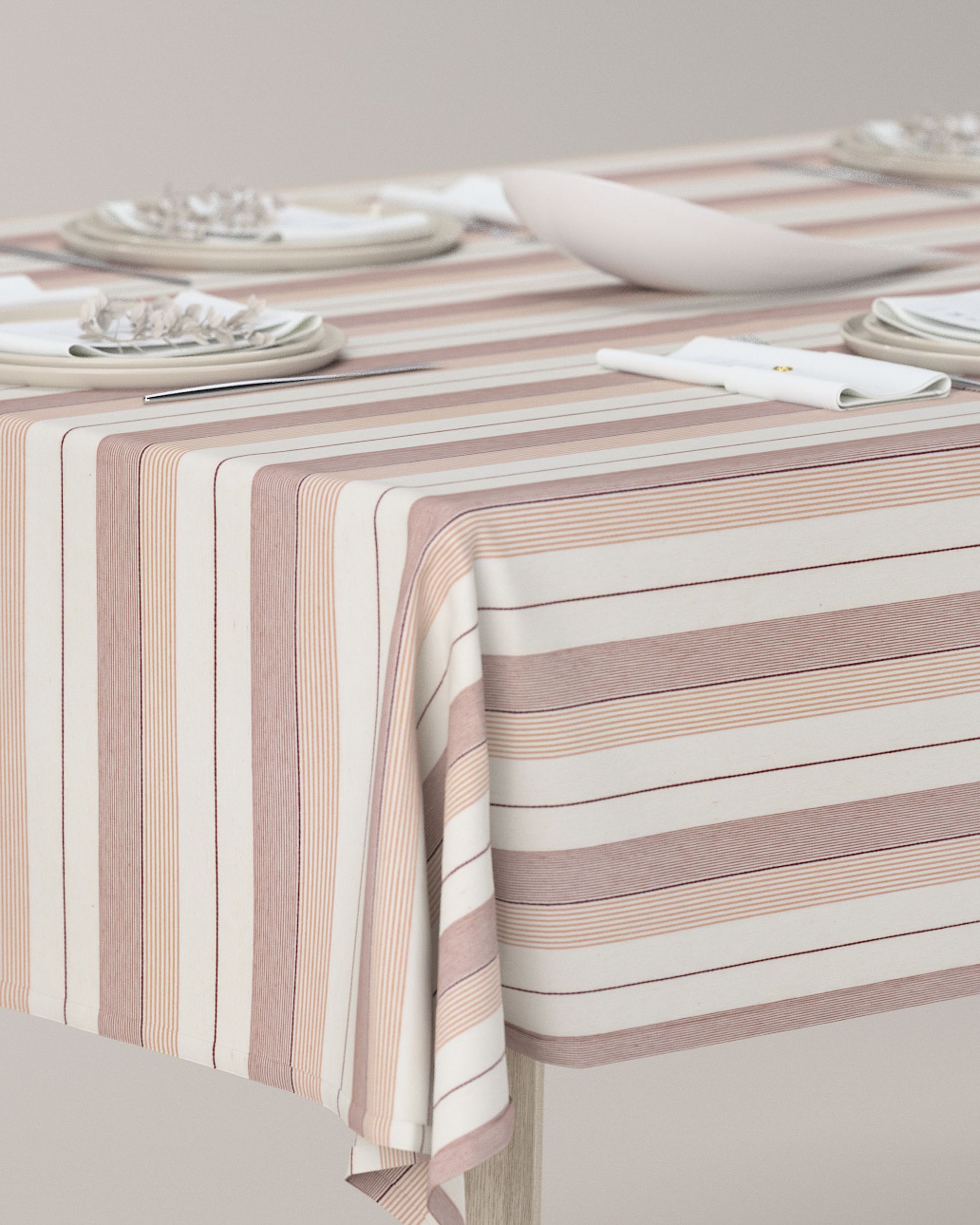 Rectangular tablecloth colour red fabric structured, patterned (hover)