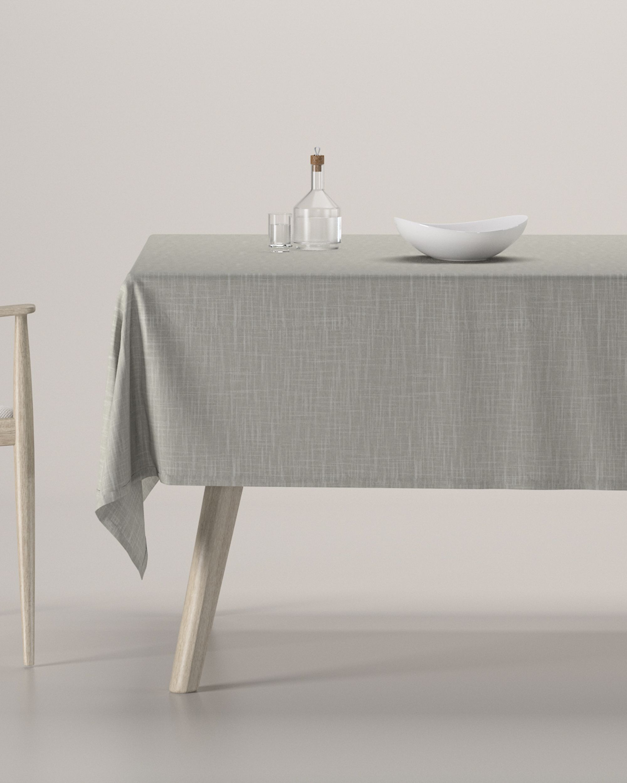 Rectangular tablecloth colour beige fabric structured