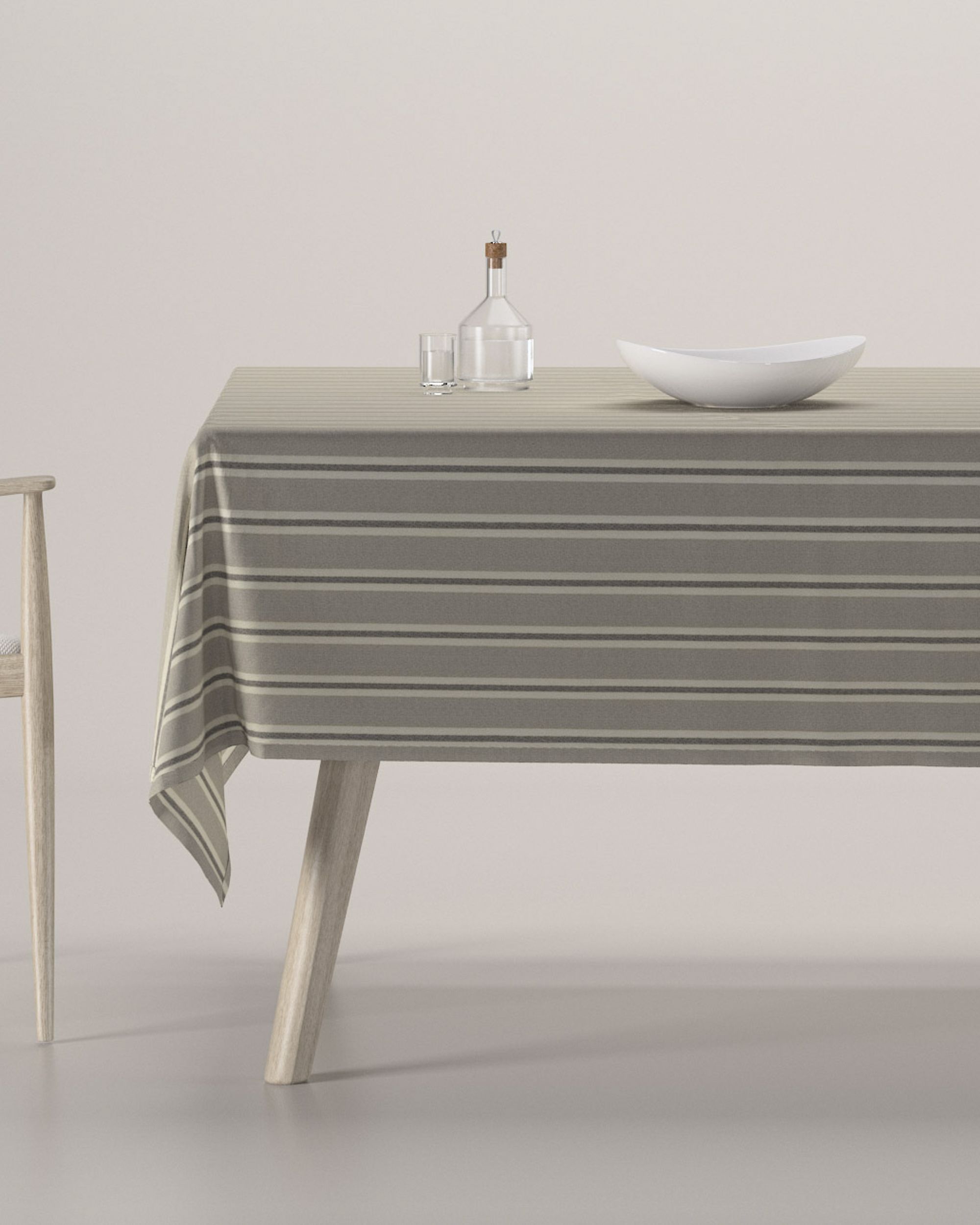 Rectangular tablecloth colour beige fabric structured, patterned