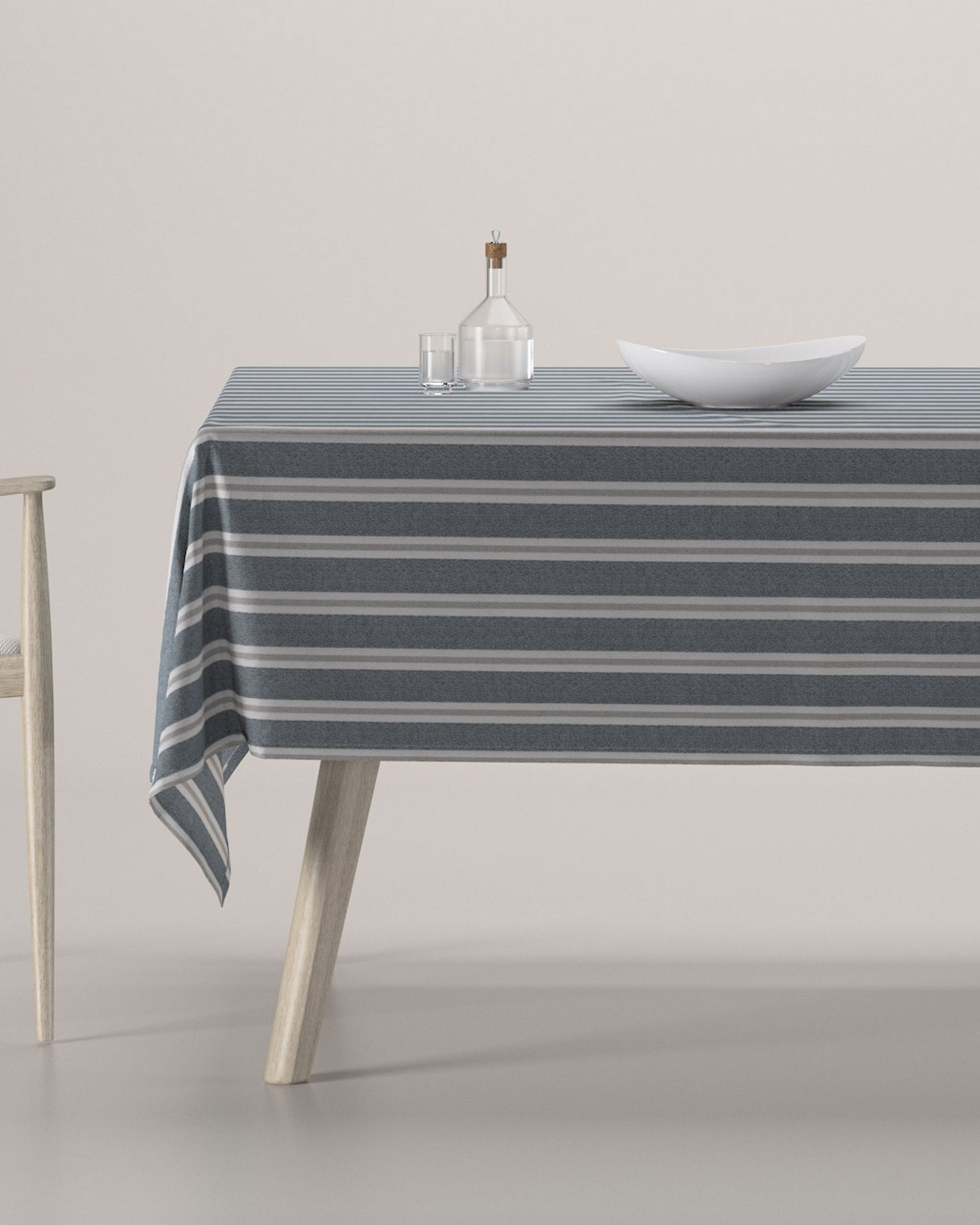 Rectangular tablecloth colour blue fabric structured, patterned