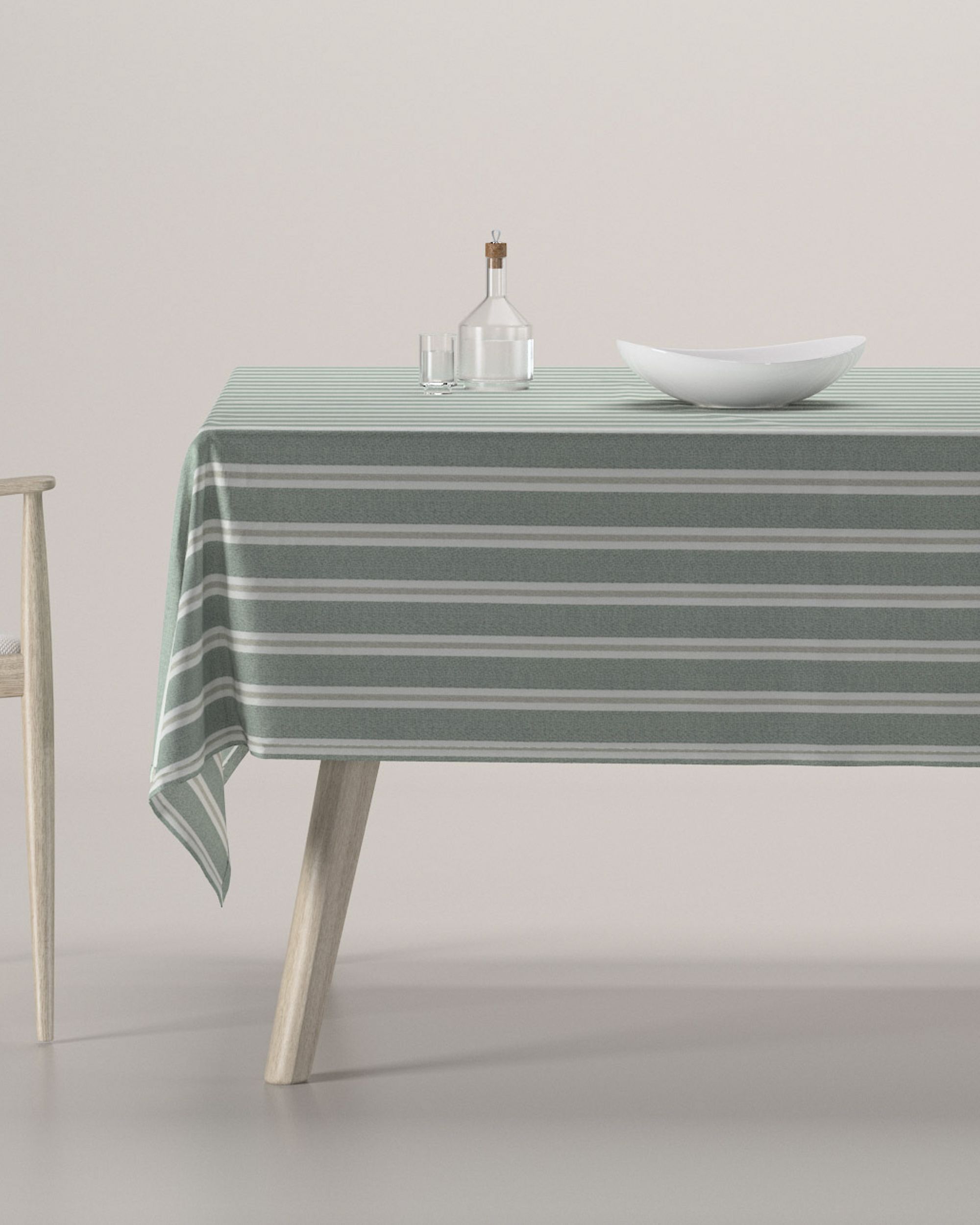 Rectangular tablecloth colour green fabric structured, patterned