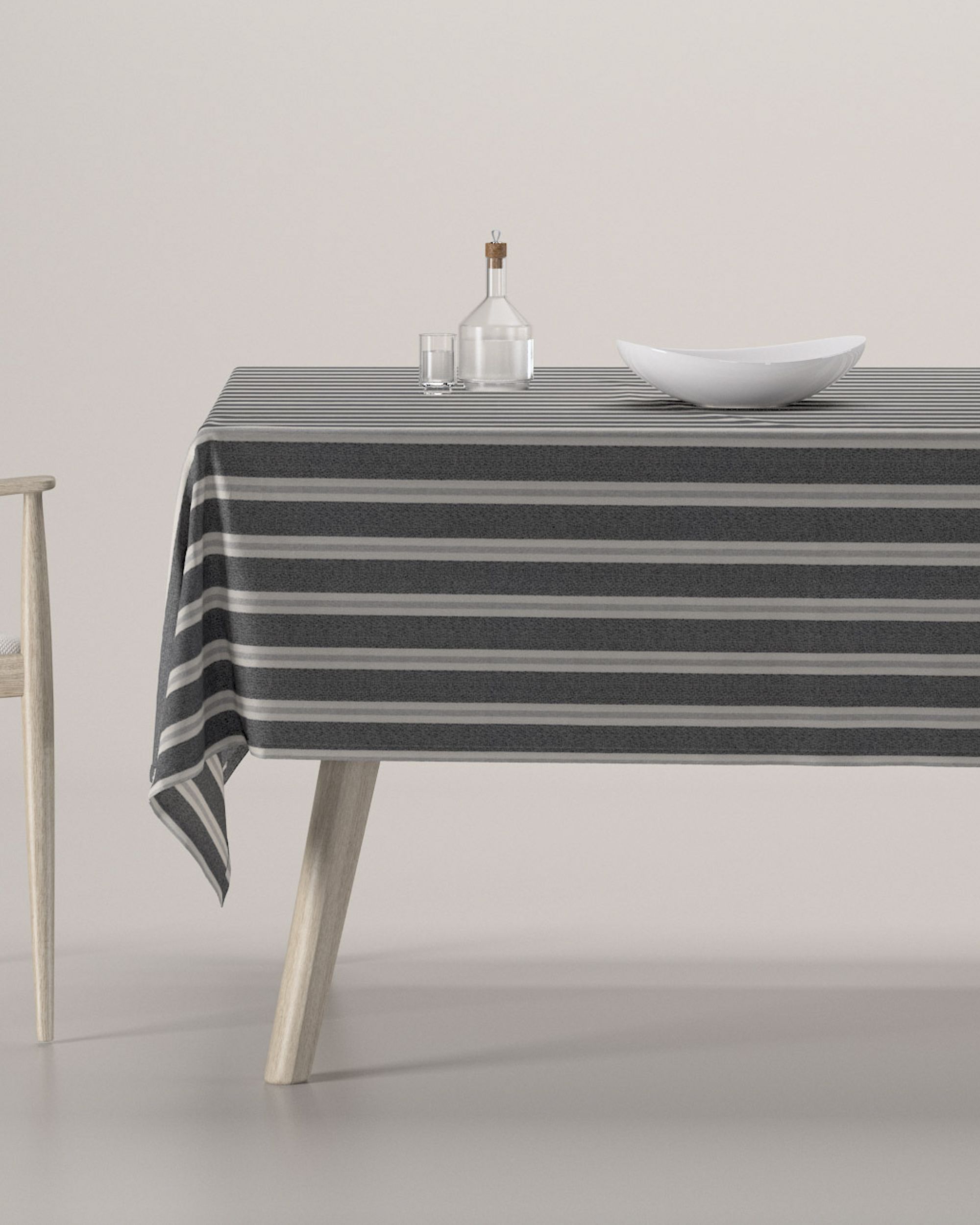 Rectangular tablecloth colour black fabric structured, patterned