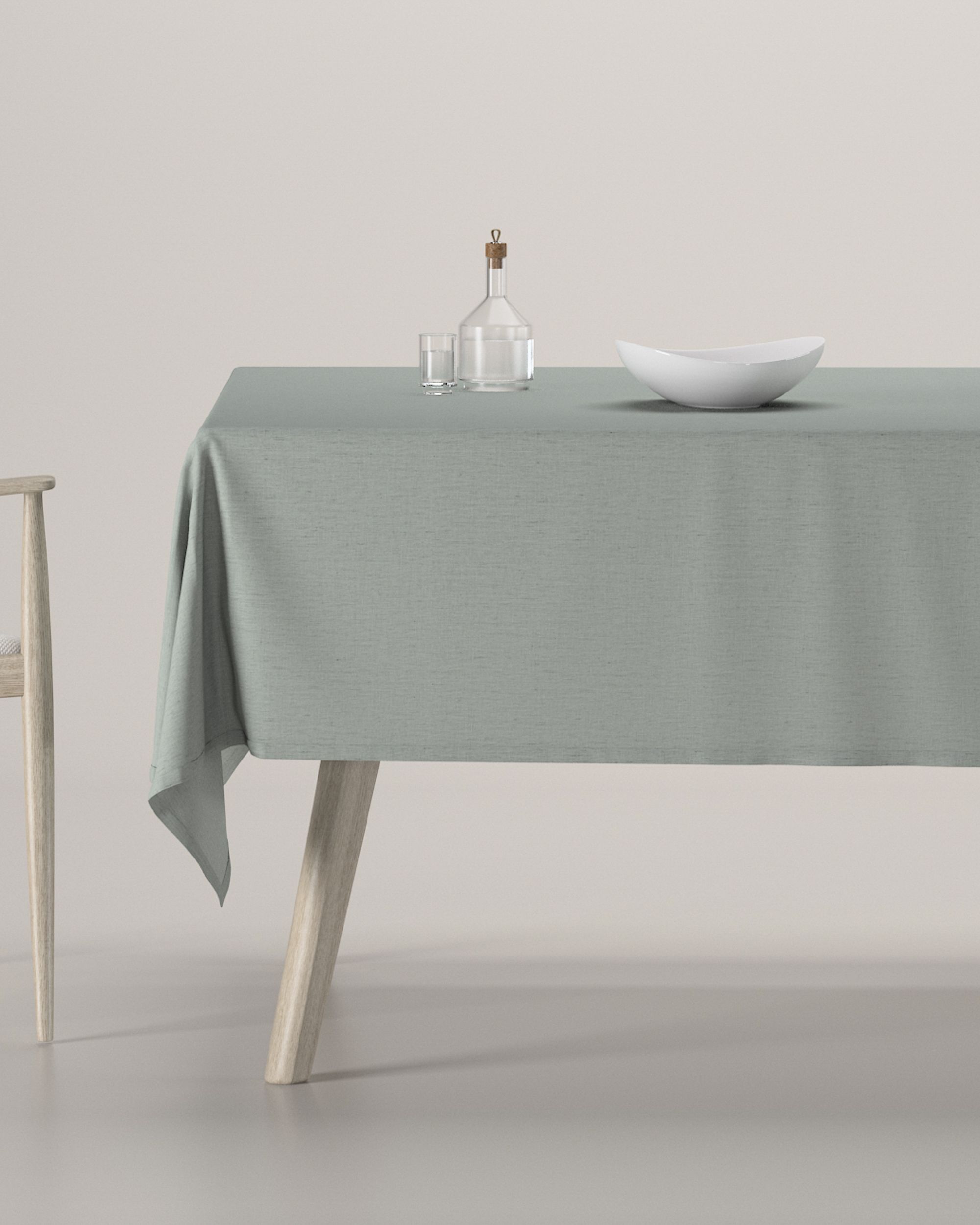 Rectangular tablecloth colour grey fabric semi-sheer, structured