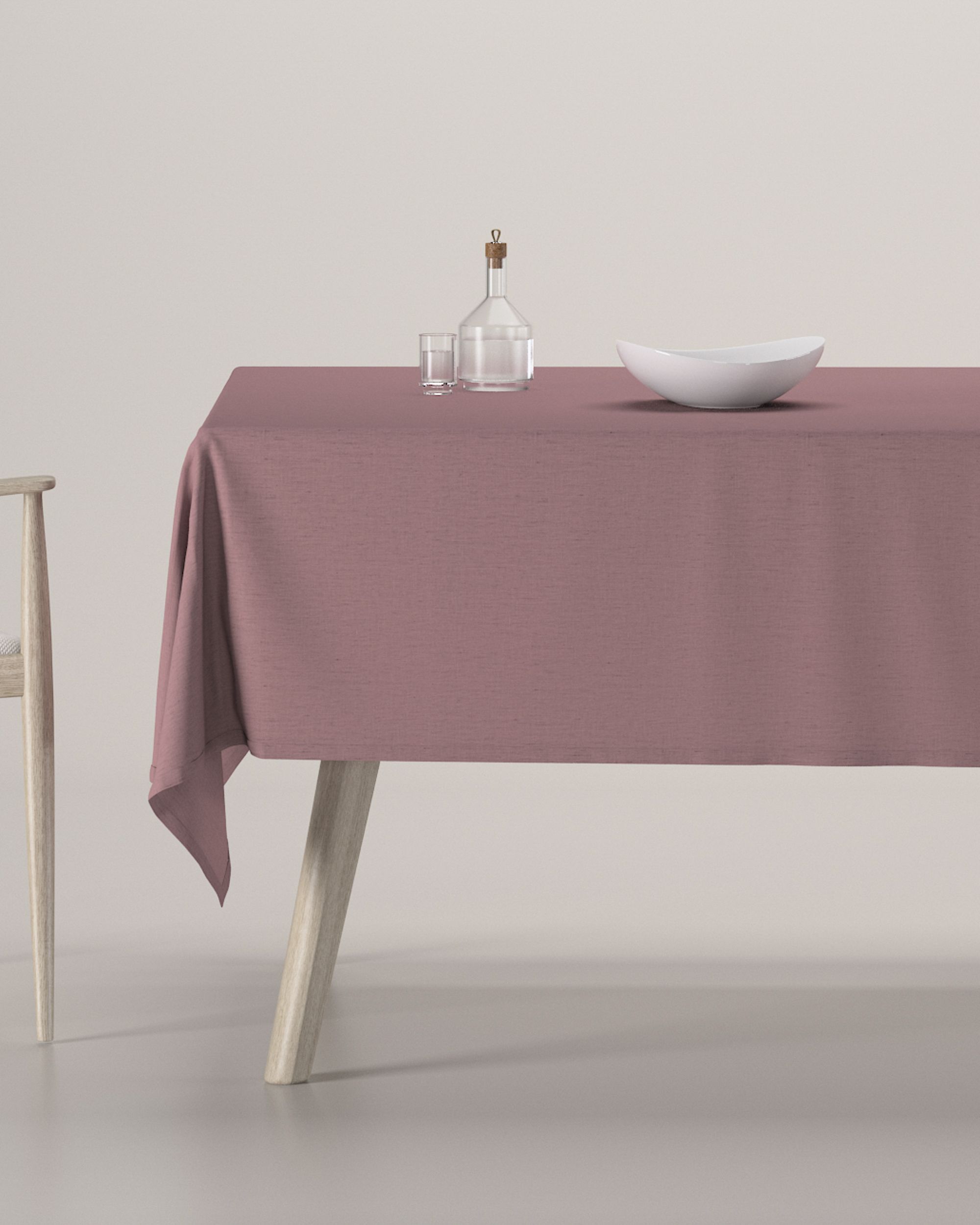 Rectangular tablecloth colour pink fabric semi-sheer, structured