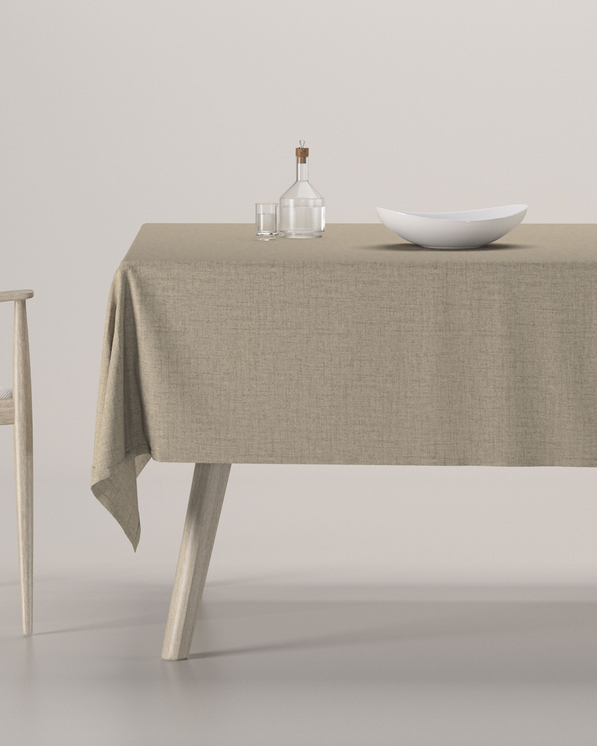 Rectangular tablecloth colour green fabric structured, blackout