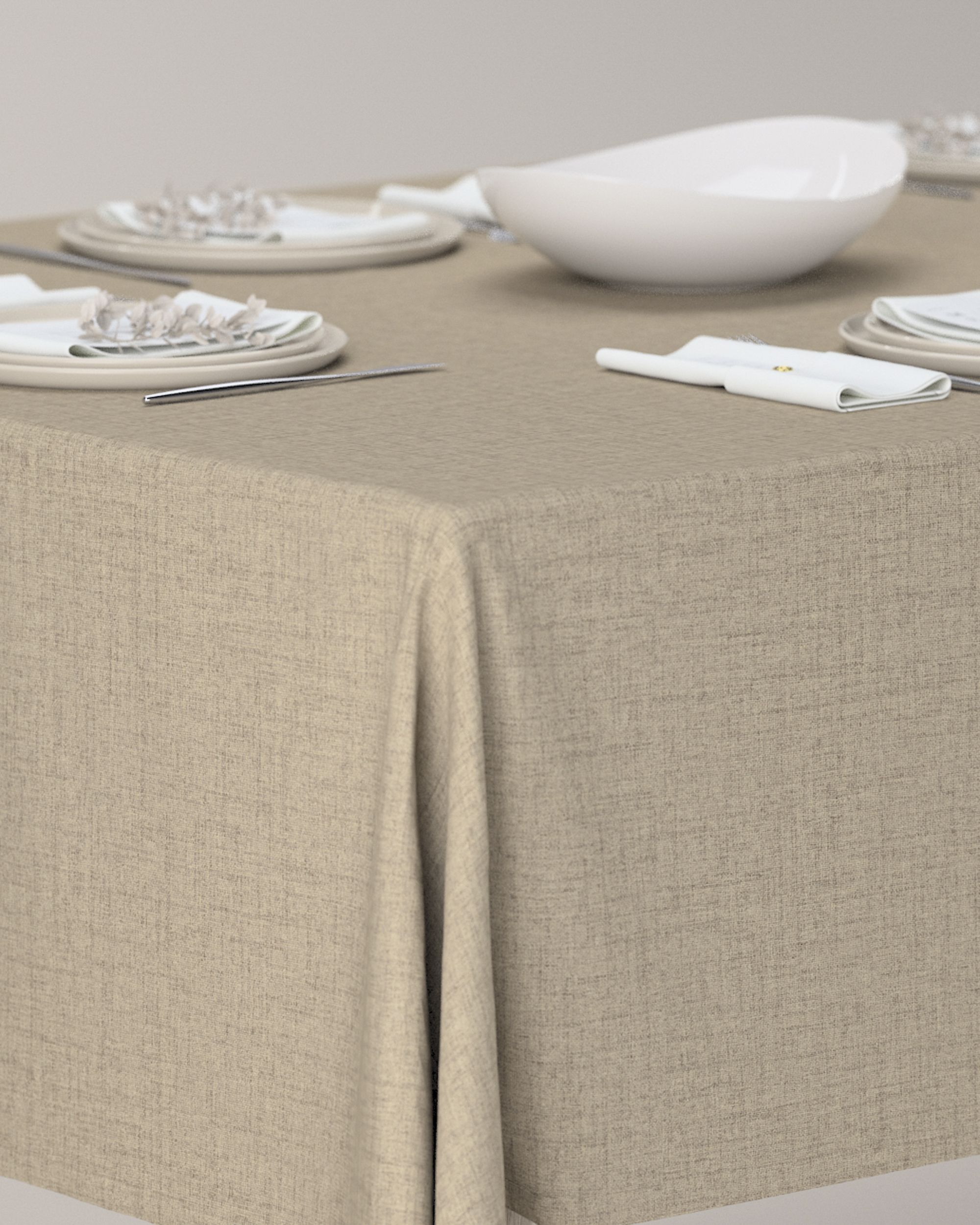 Rectangular tablecloth colour green fabric structured, blackout (hover)