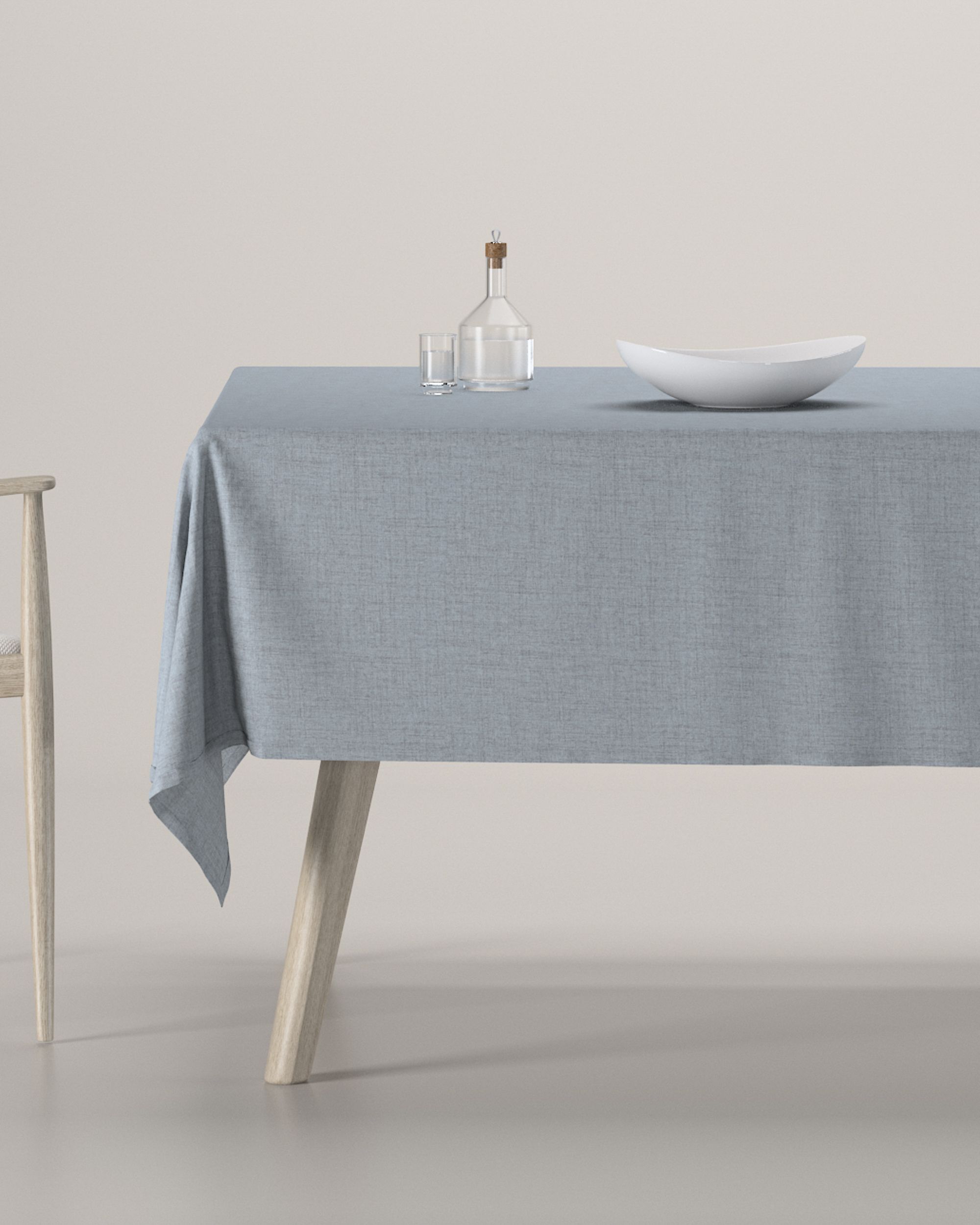Rectangular tablecloth colour blue fabric structured, blackout