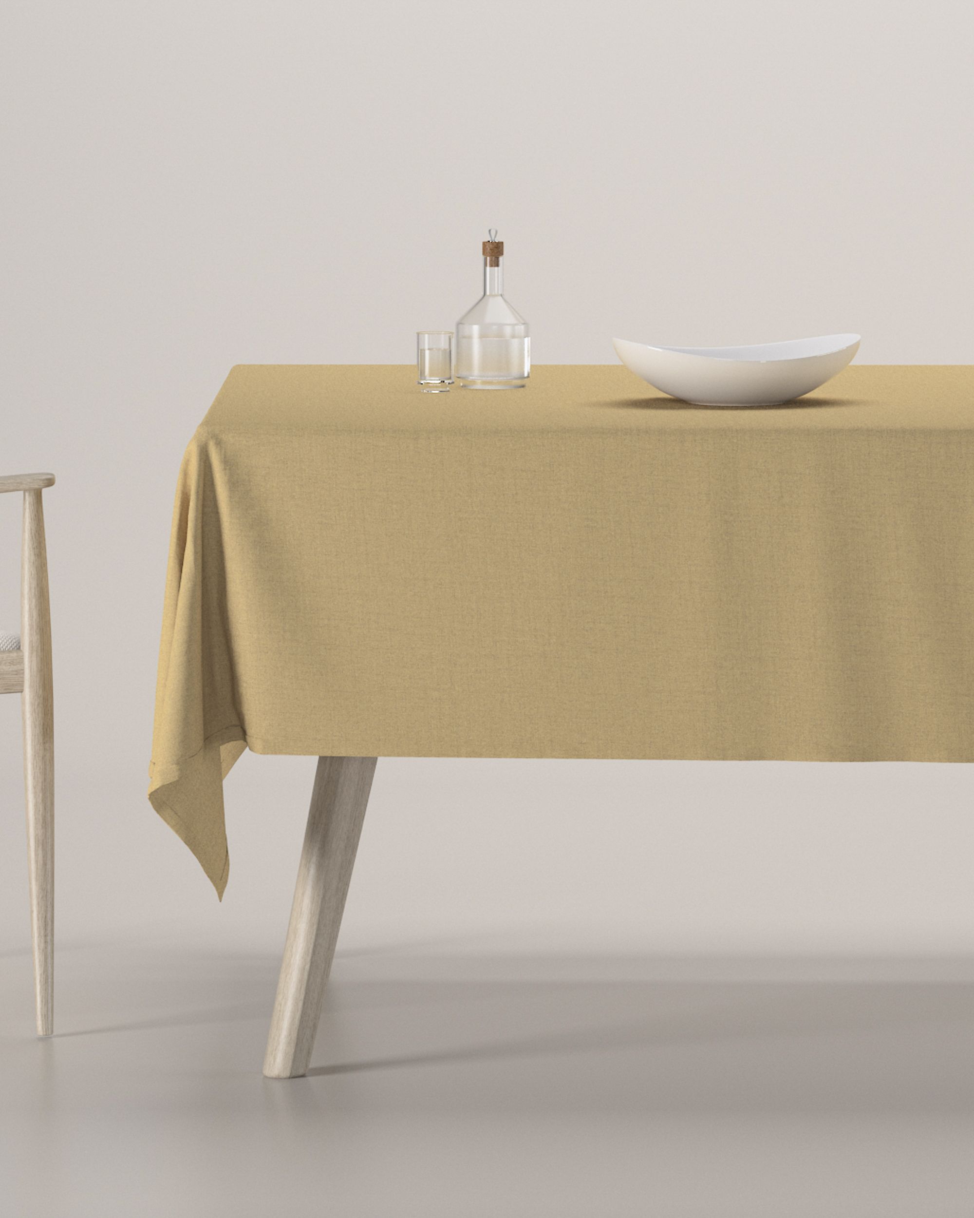 Rectangular tablecloth colour yellow fabric structured, blackout
