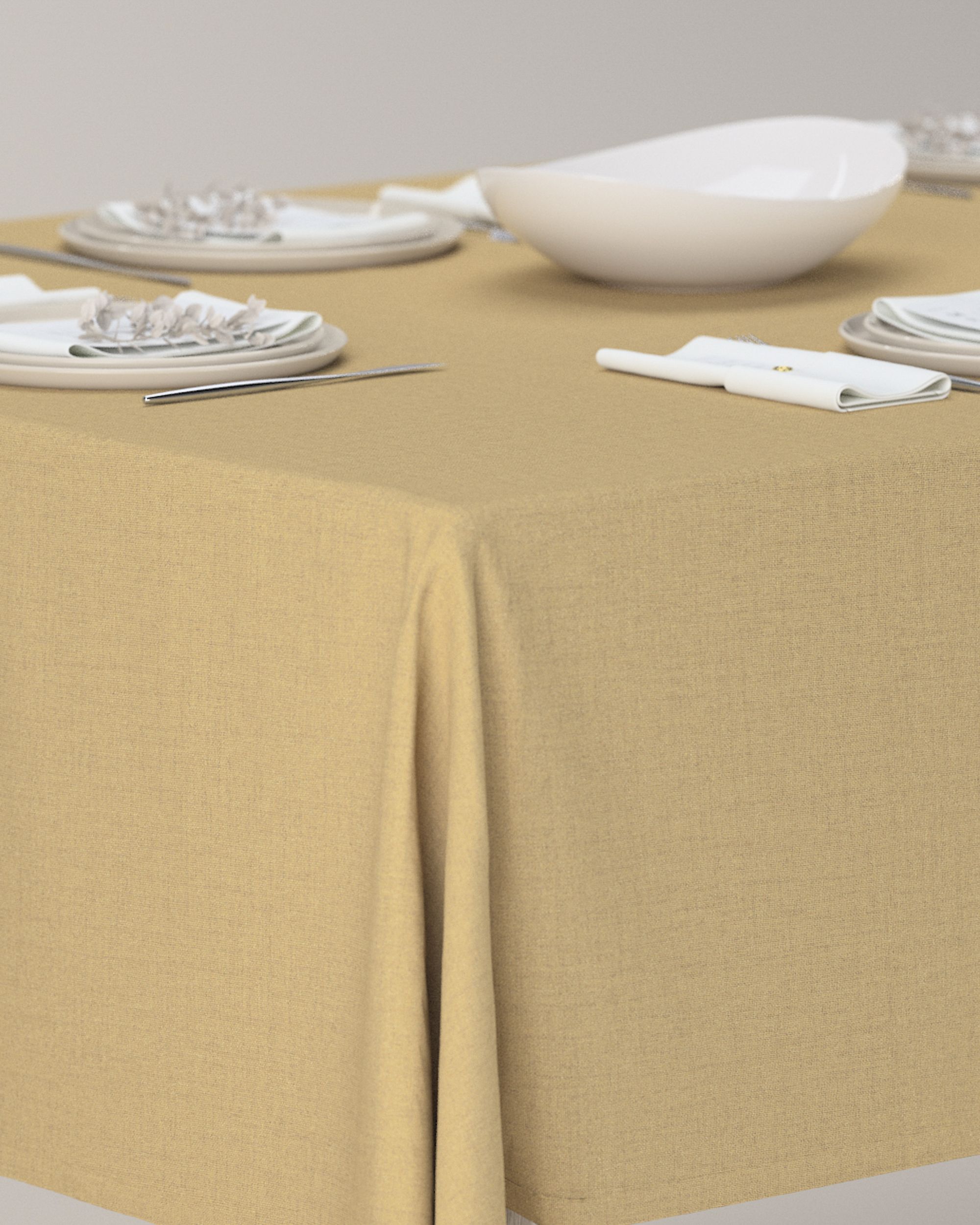Rectangular tablecloth colour yellow fabric structured, blackout (hover)