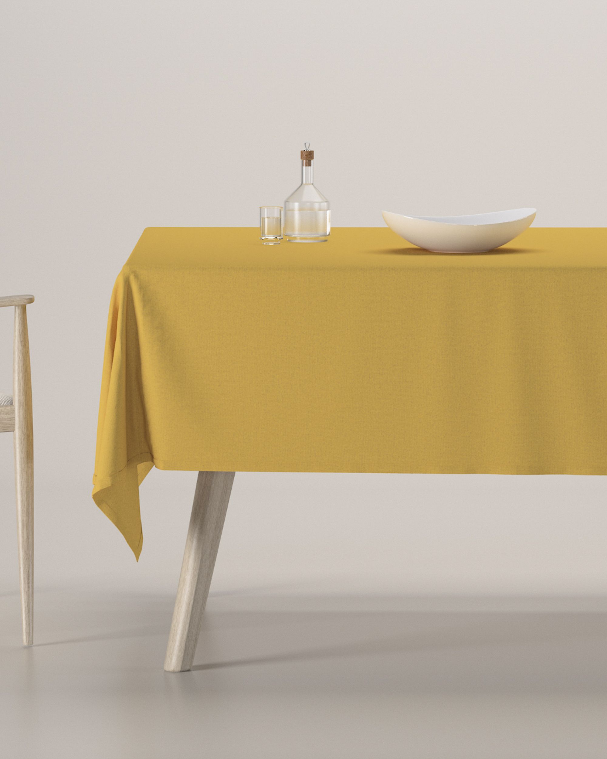 Rectangular tablecloth colour yellow fabric structured, blackout