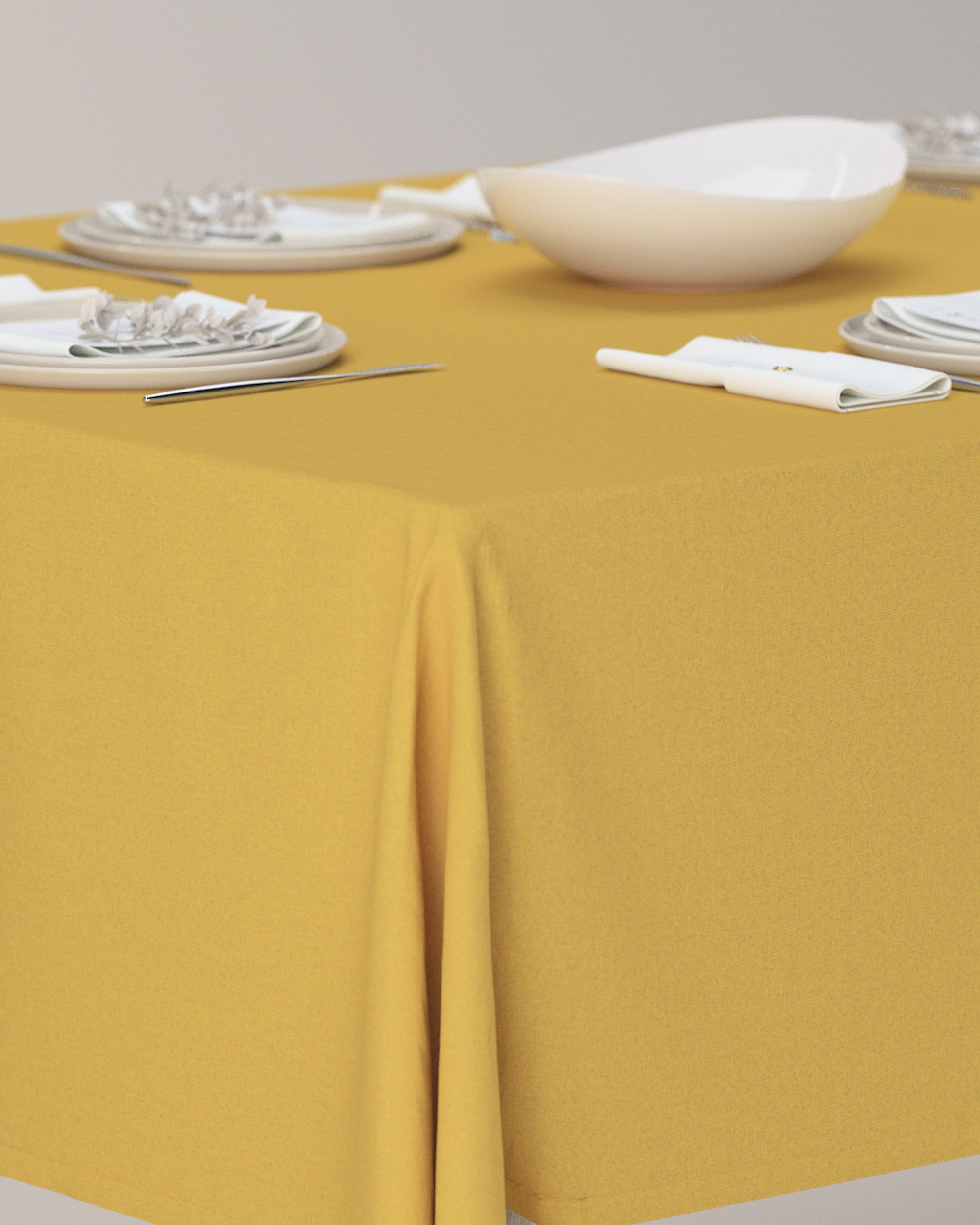 Rectangular tablecloth colour yellow fabric structured, blackout (hover)
