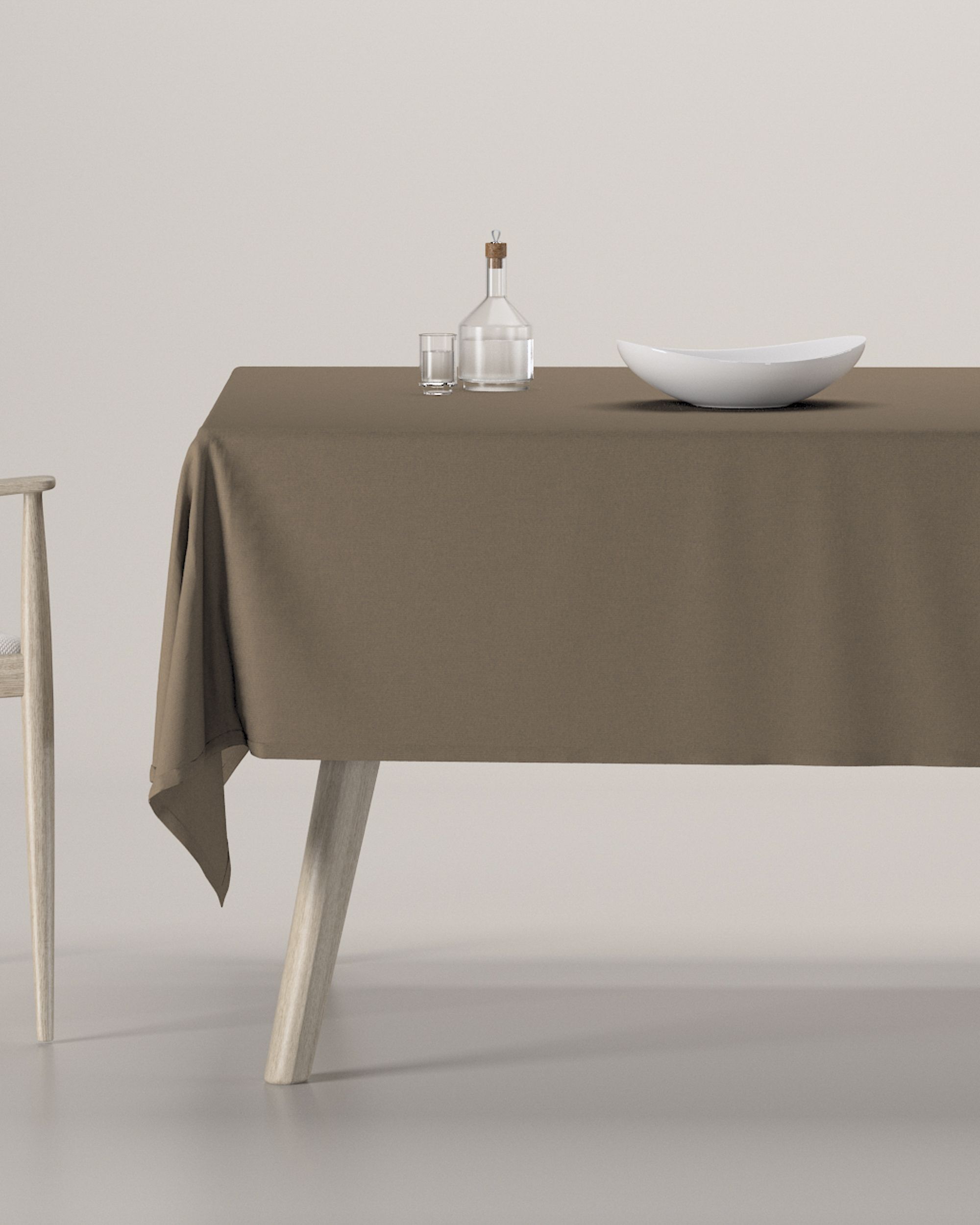 Rectangular tablecloth colour brown fabric structured, blackout