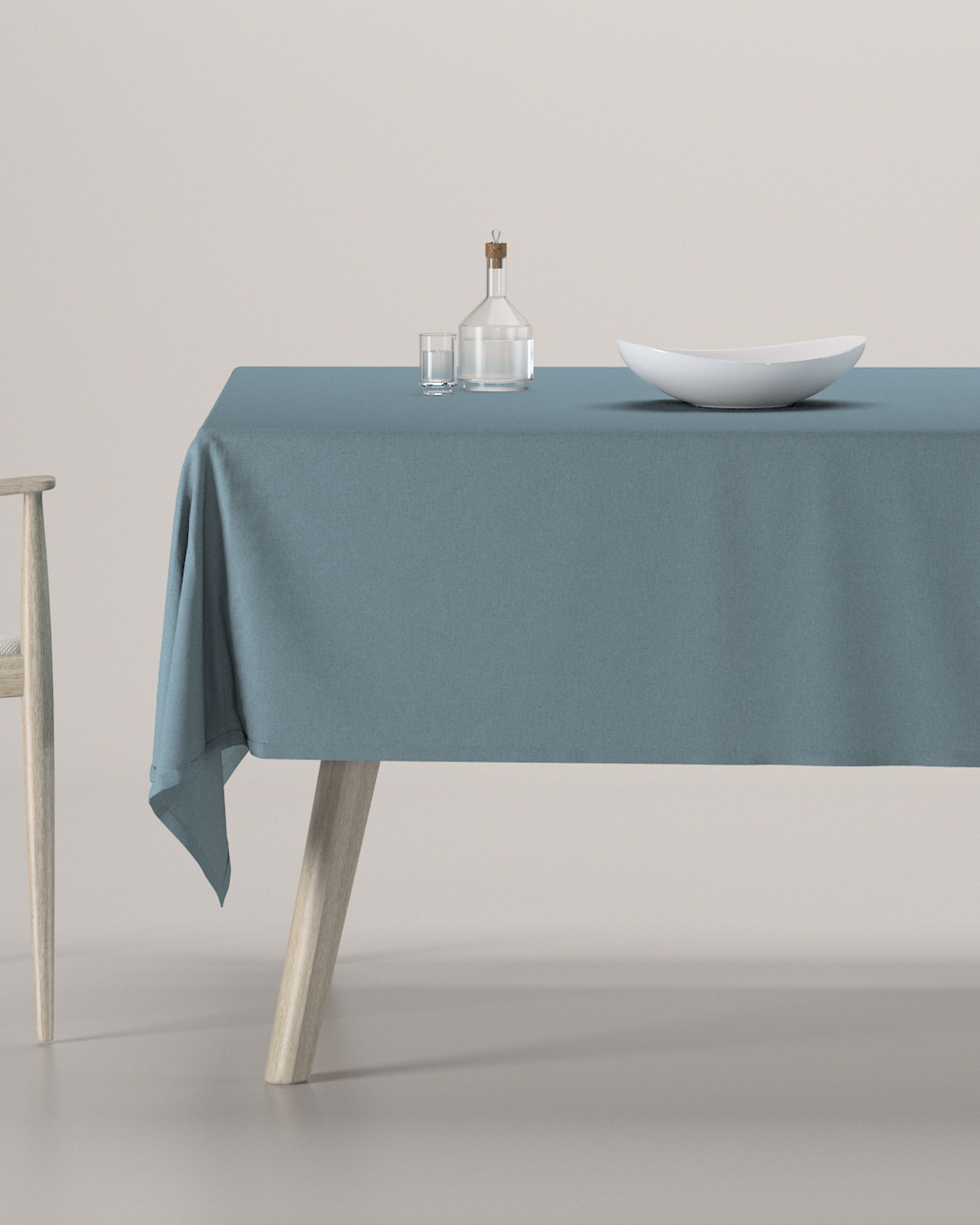Rectangular tablecloth colour blue fabric structured, blackout