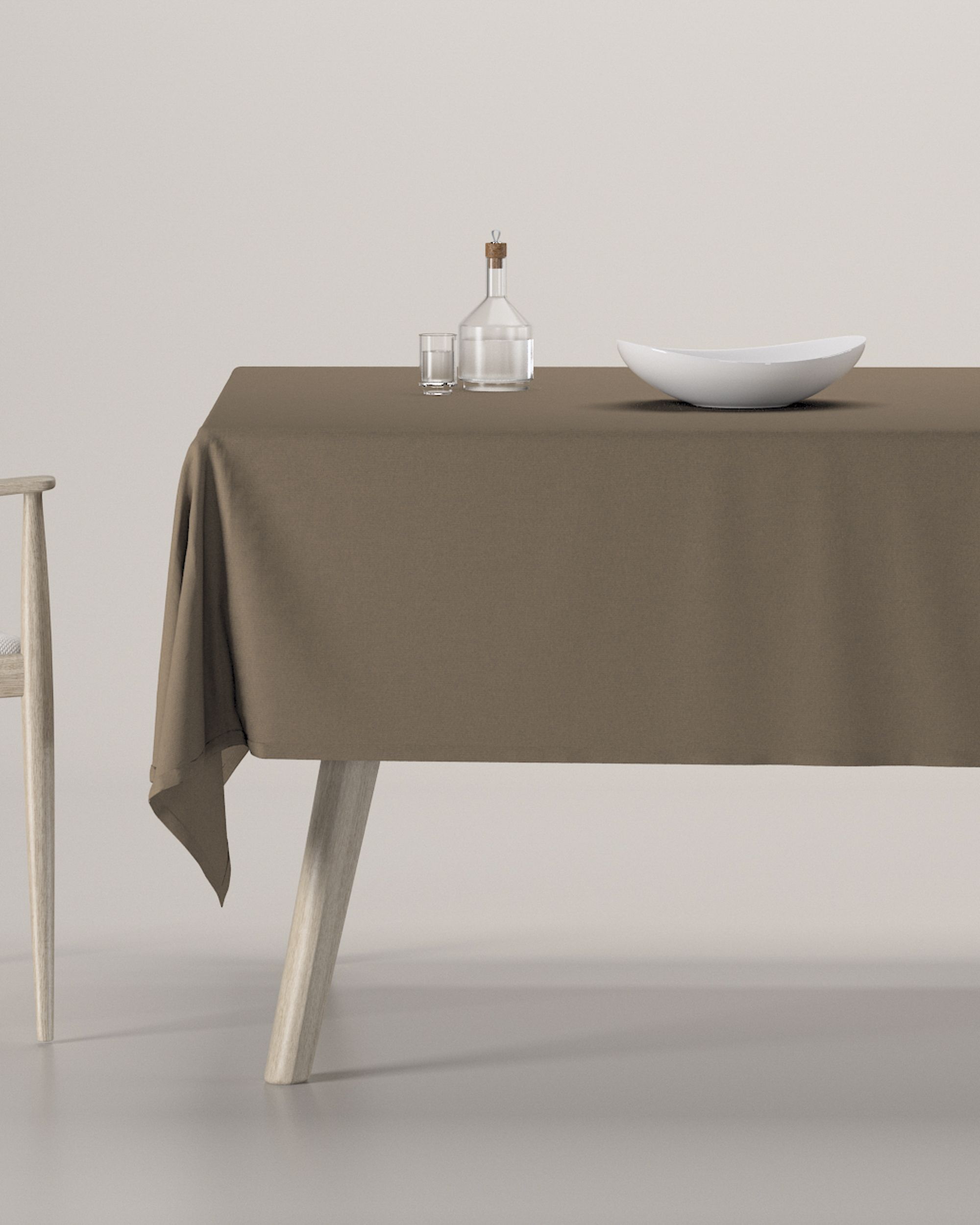 Rectangular tablecloth colour brown fabric structured, blackout