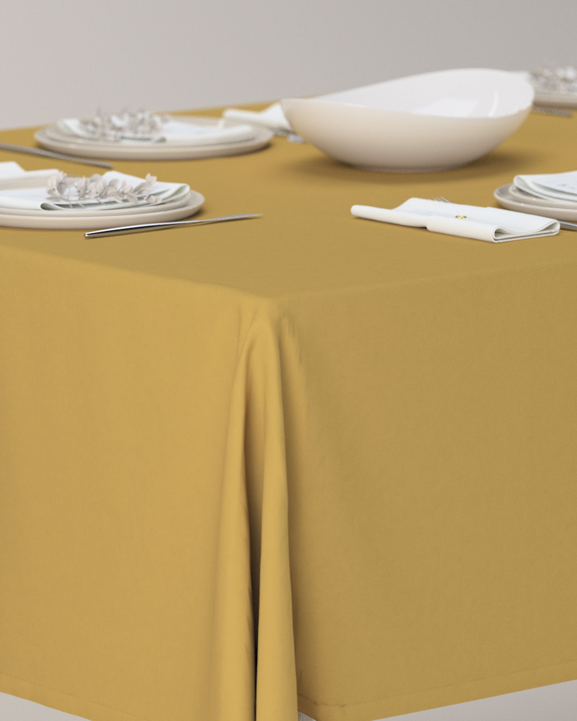 Rectangular tablecloth colour yellow fabric blackout (hover)