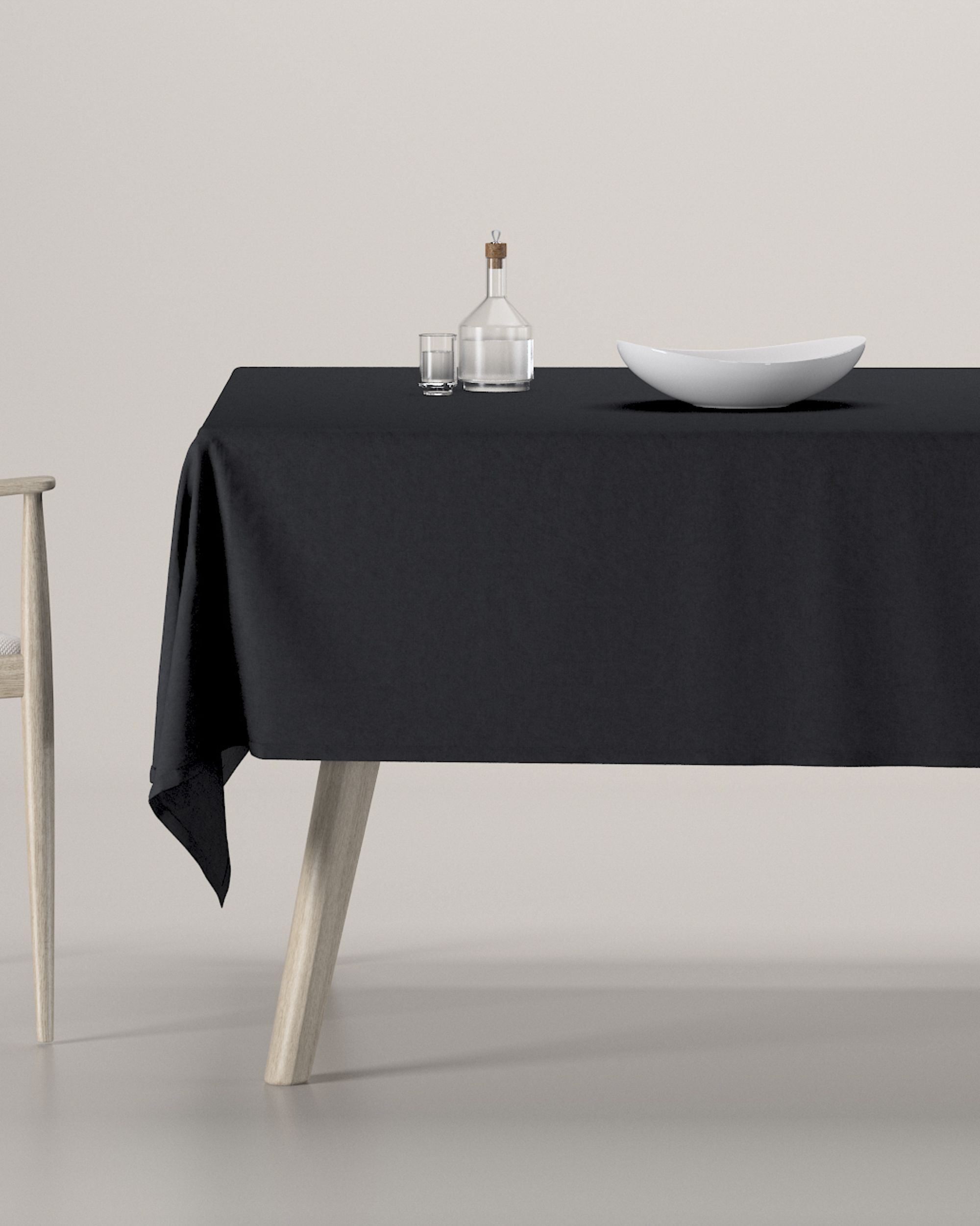 Rectangular tablecloth colour black fabric blackout