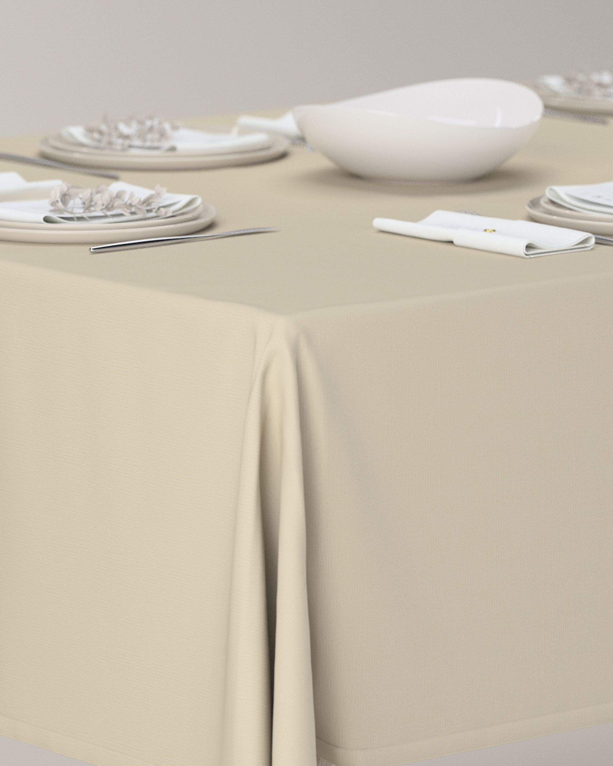 Rectangular tablecloth colour beige (hover)