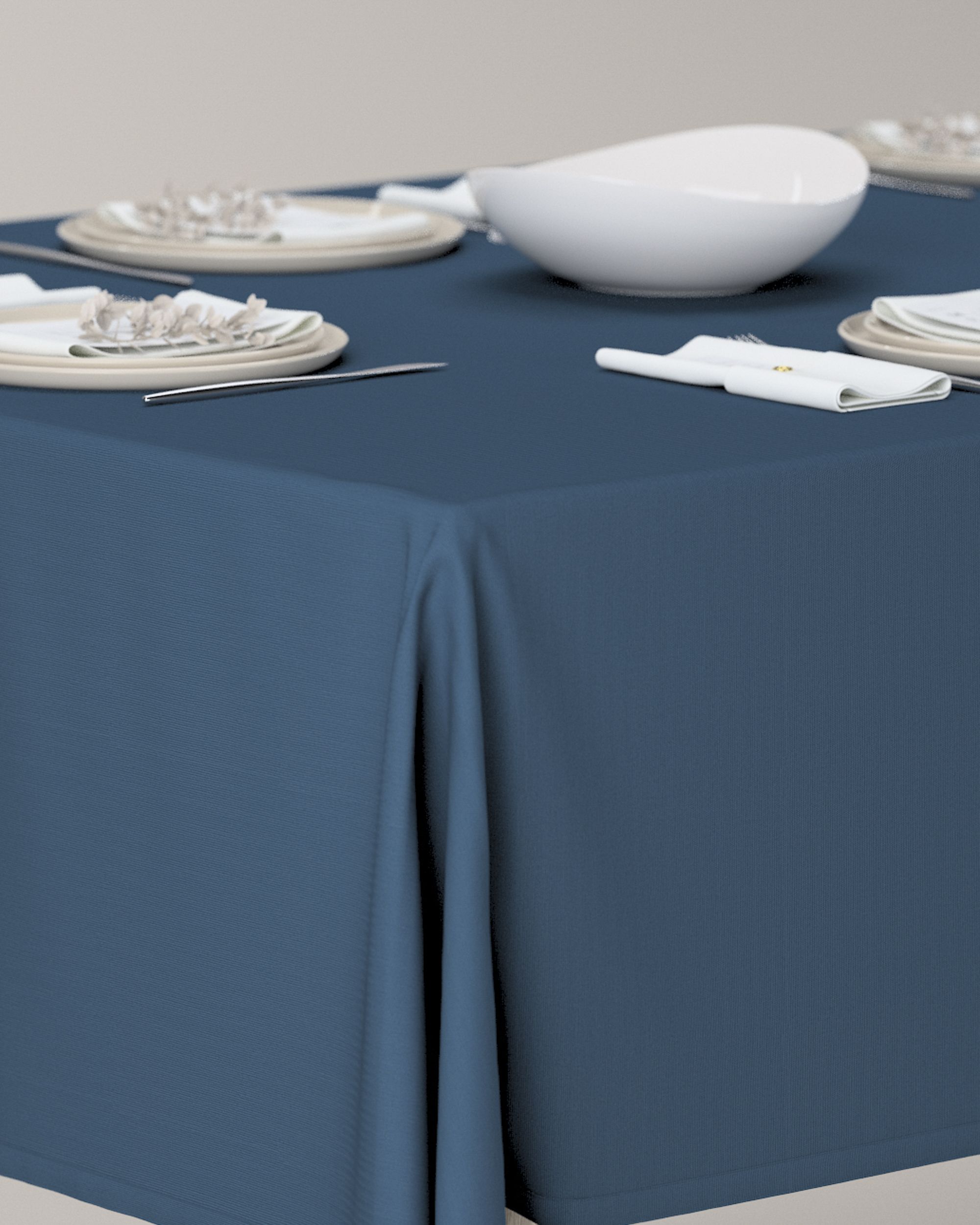 Rectangular tablecloth colour navy blue (hover)