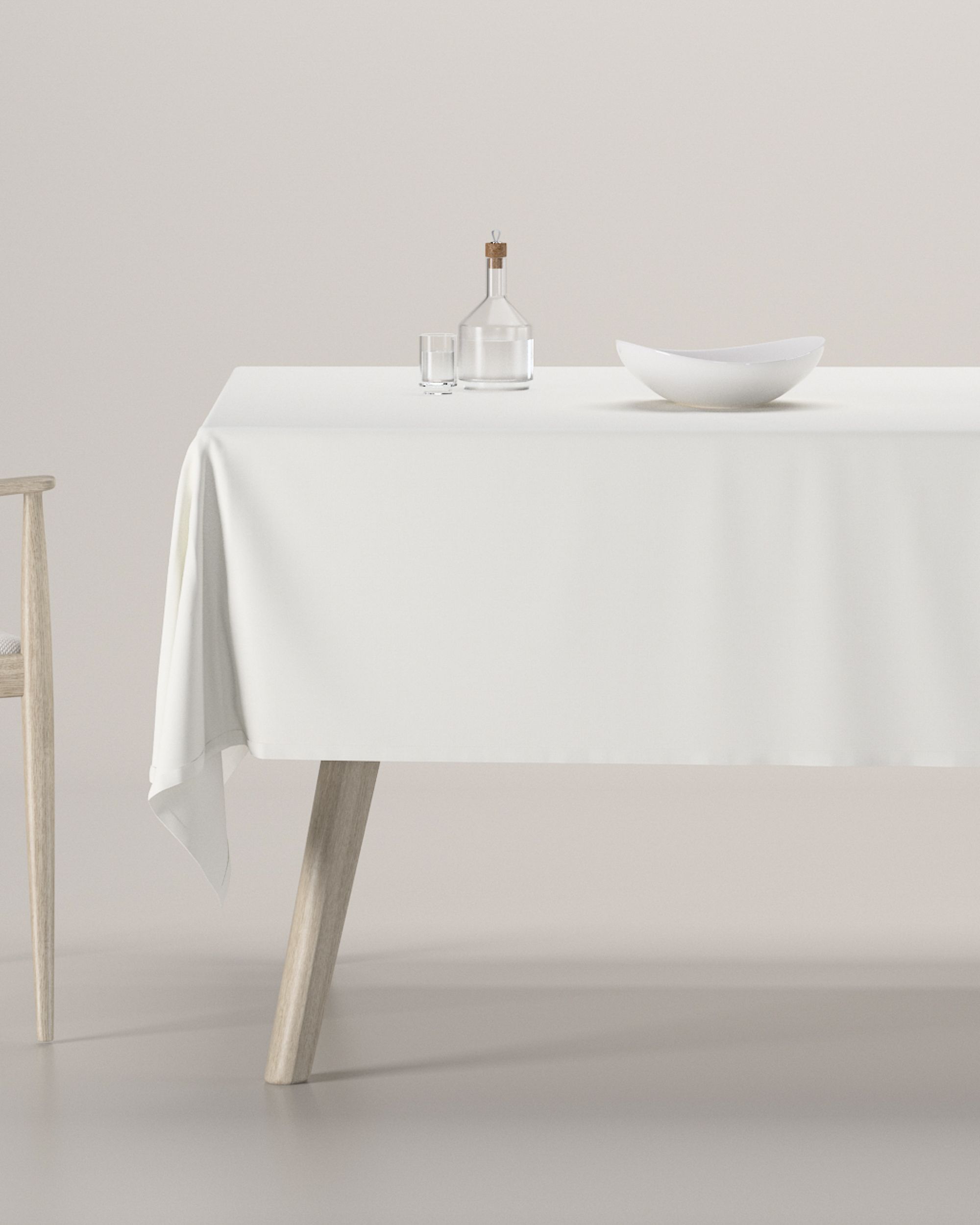 Rectangular tablecloth colour white