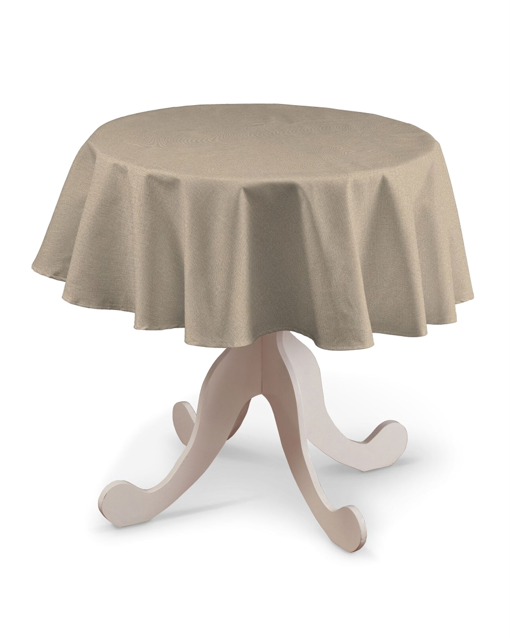 Round tablecloth colour beige fabric structured