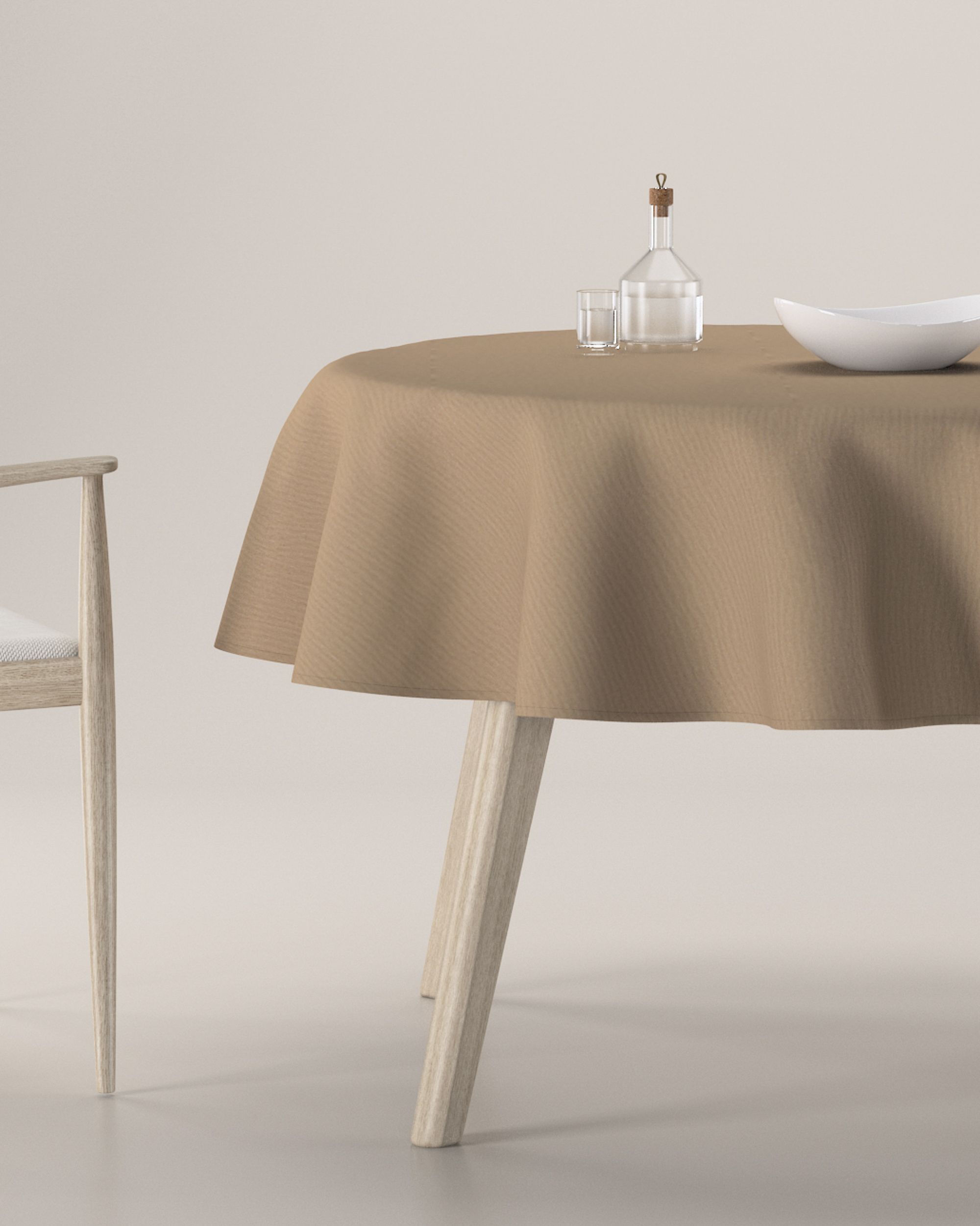 Round tablecloth colour beige