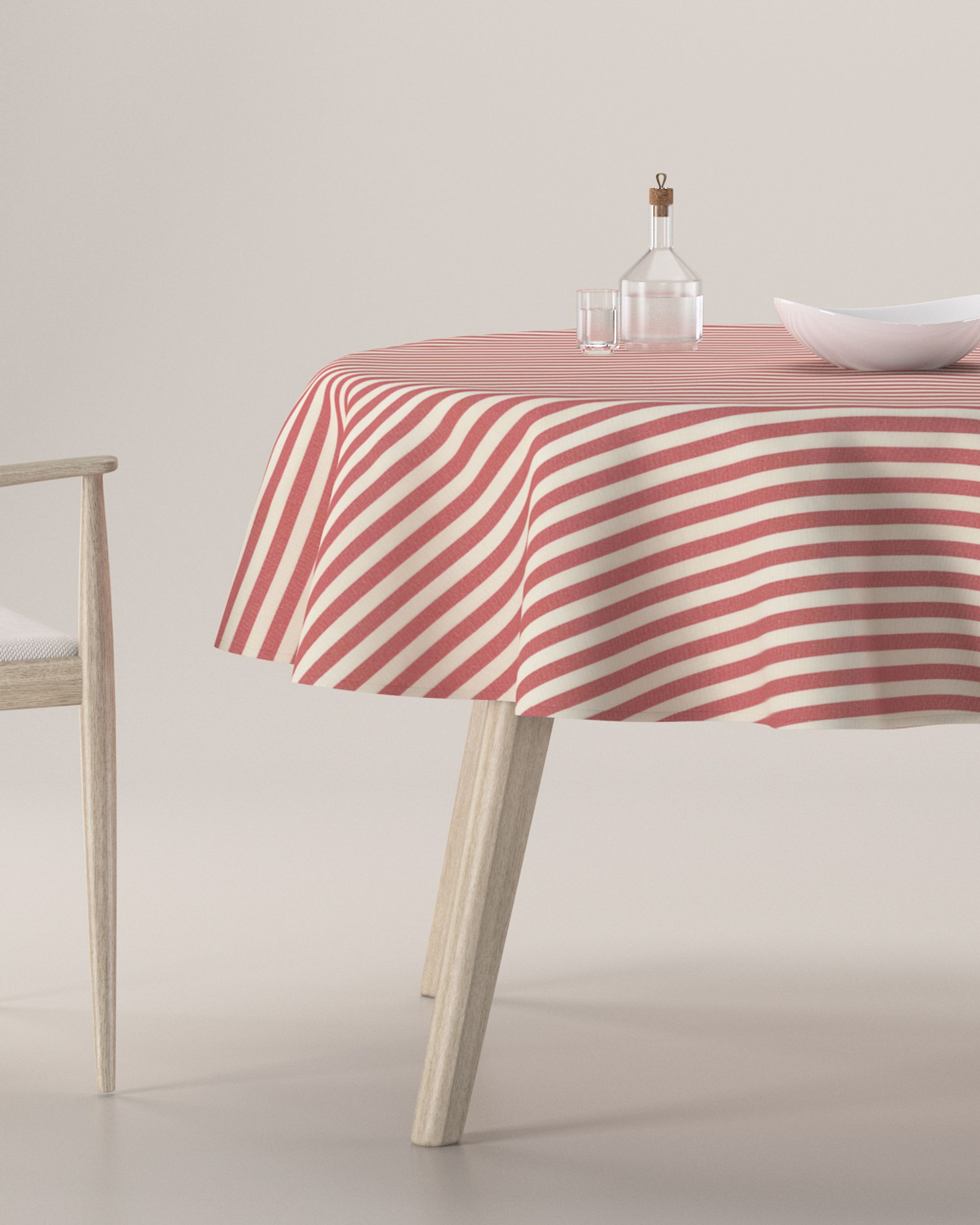 Round tablecloth colour red fabric patterned