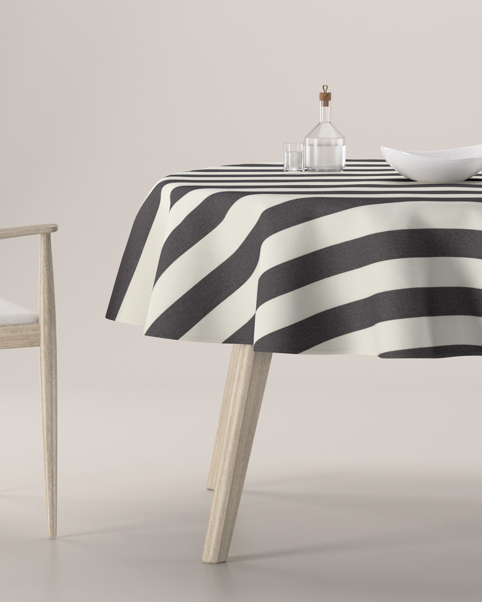 Round tablecloth colour black fabric patterned