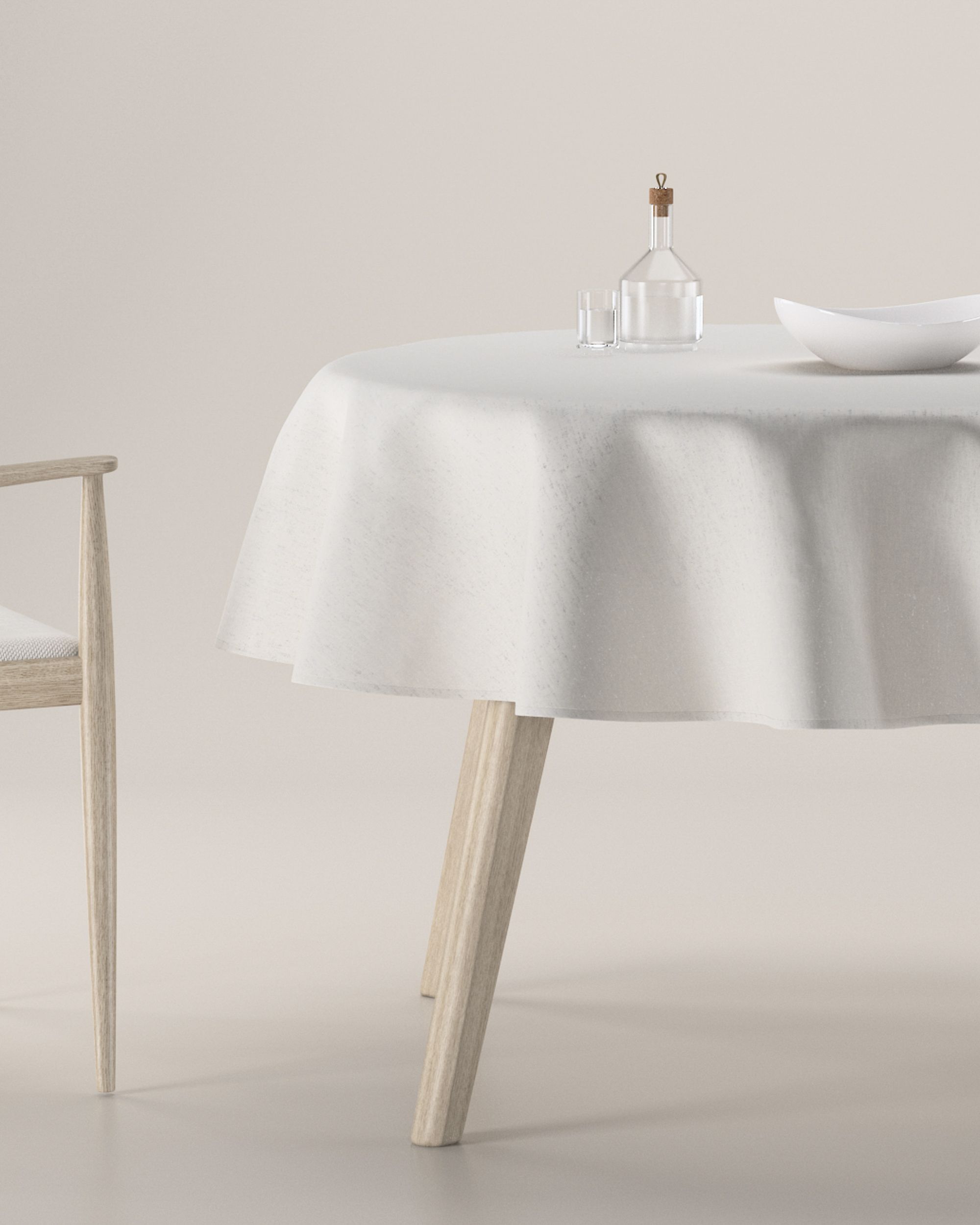Round tablecloth colour beige
