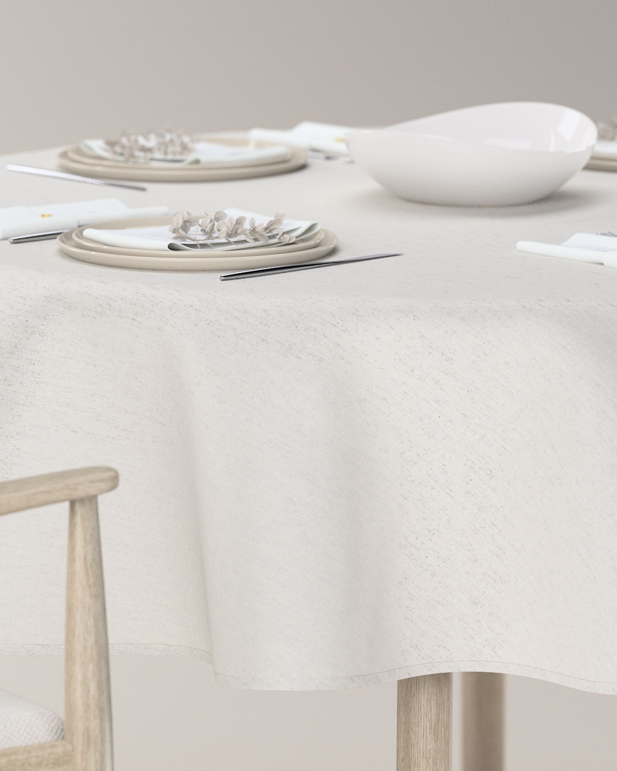 Round tablecloth colour beige (hover)