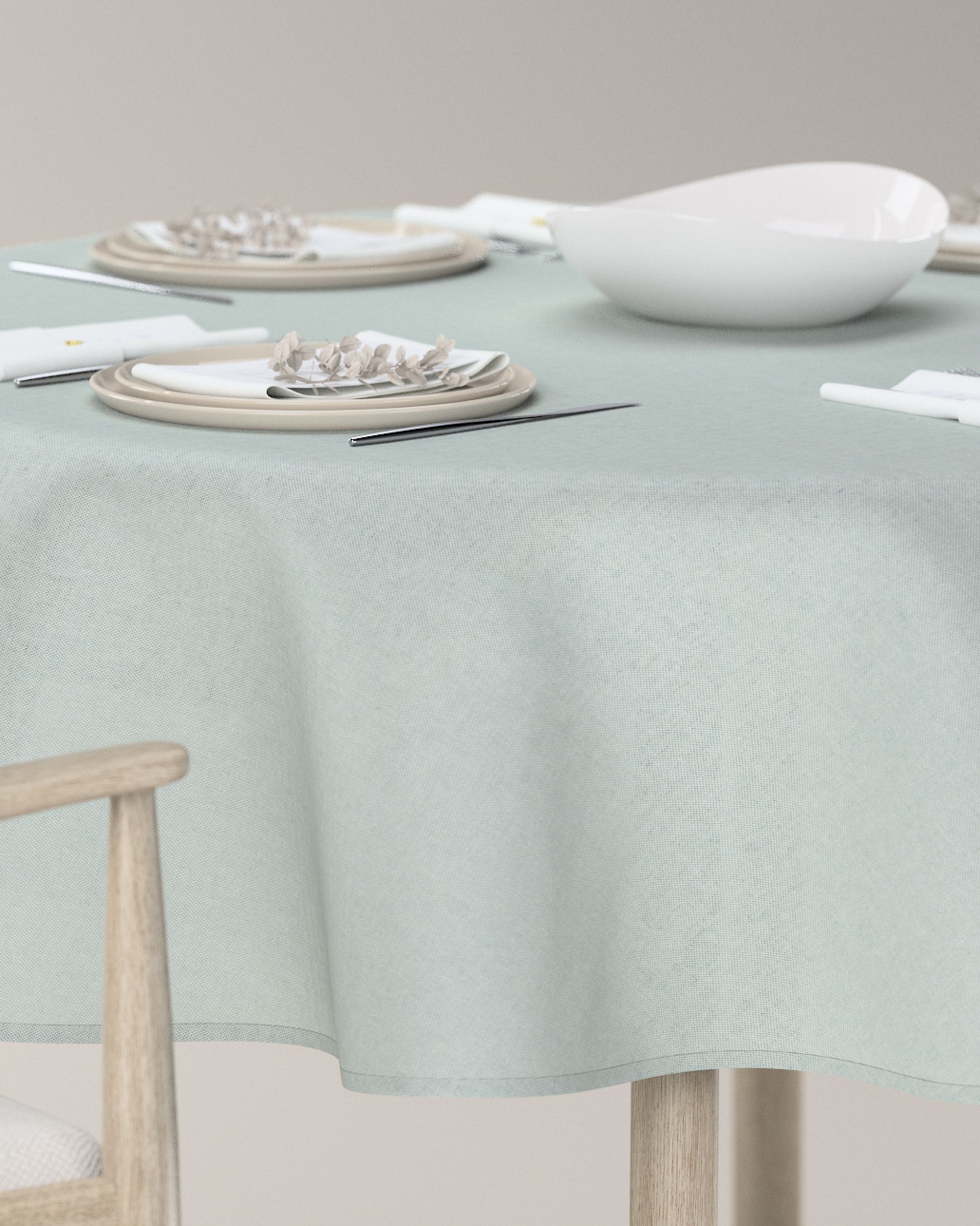 Round tablecloth colour green (hover)