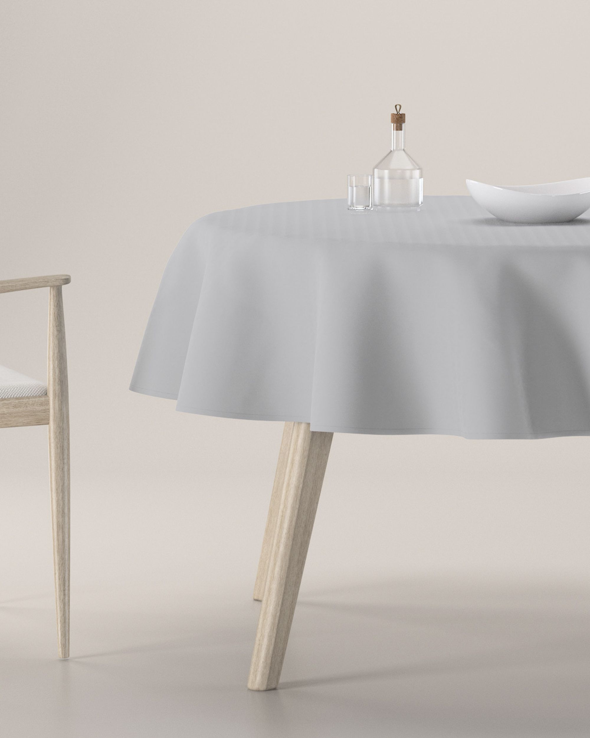 Round tablecloth colour grey