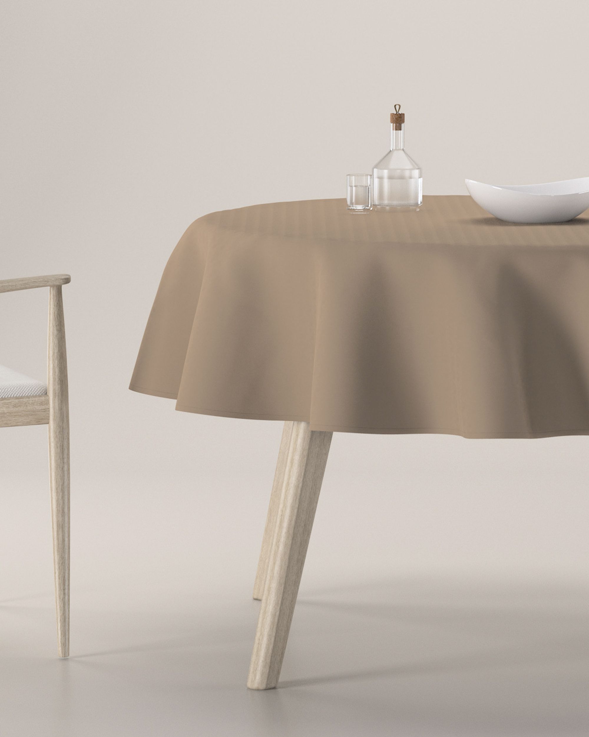 Round tablecloth colour beige