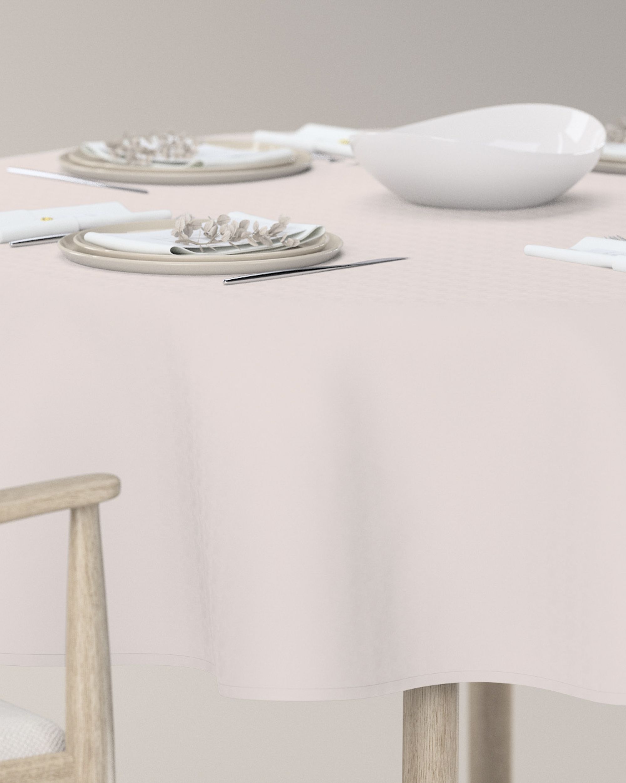 Round tablecloth colour cream (hover)