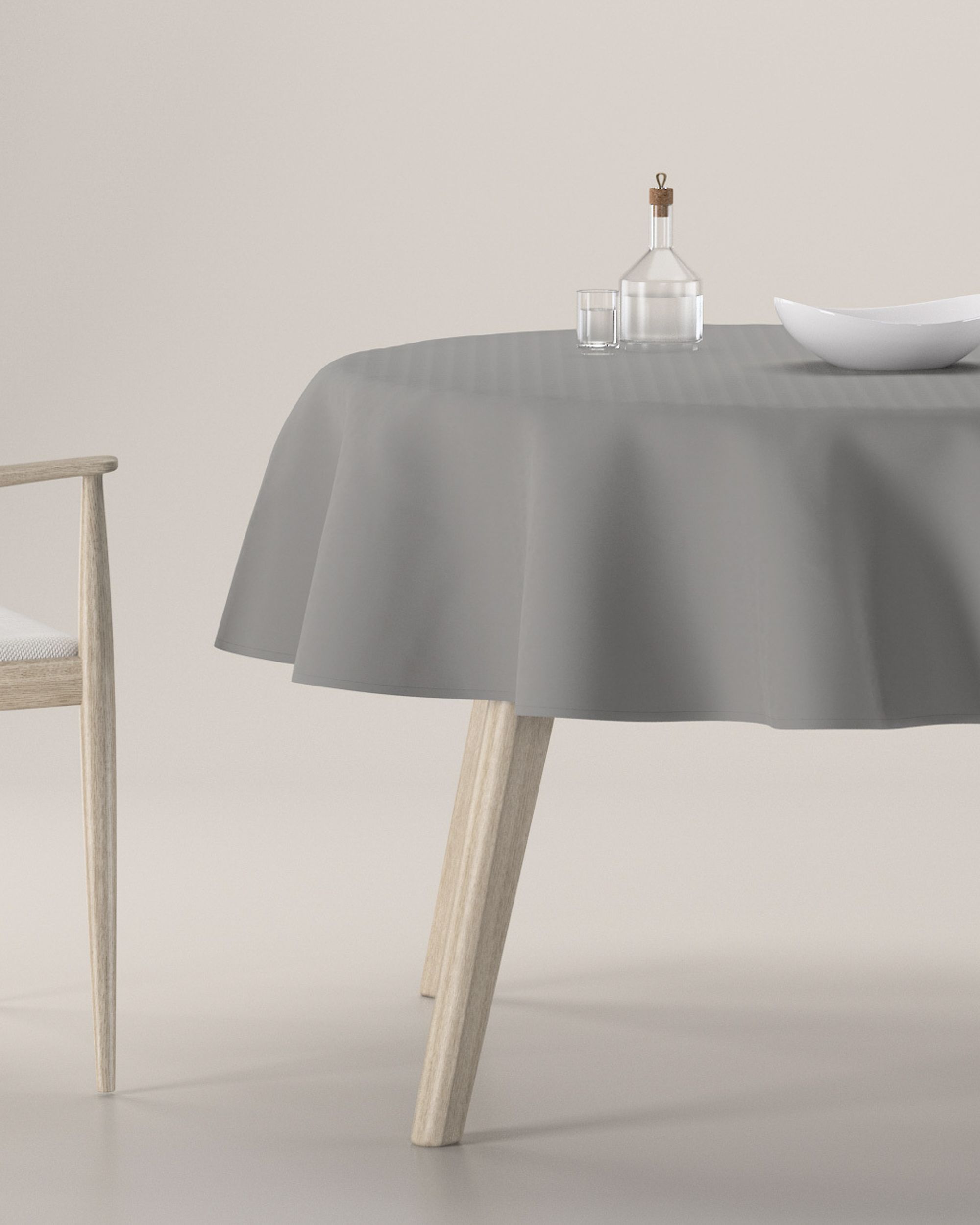 Round tablecloth colour grey
