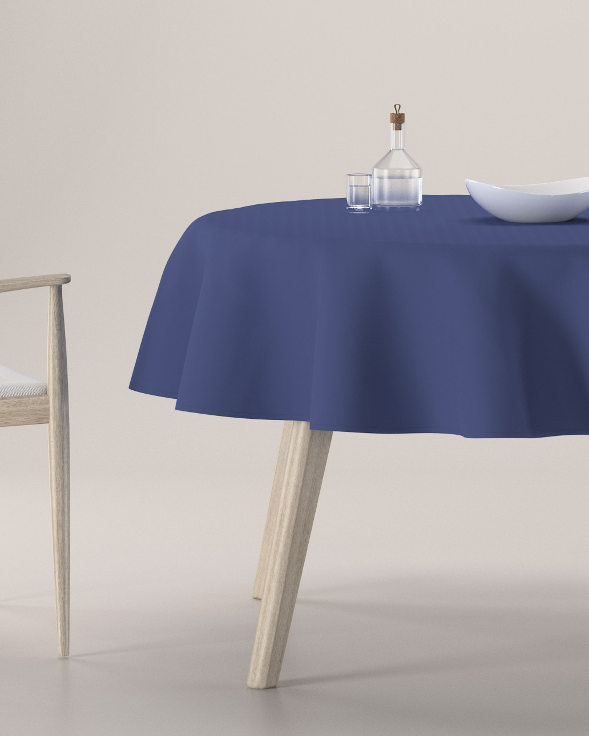 Round tablecloth colour navy blue