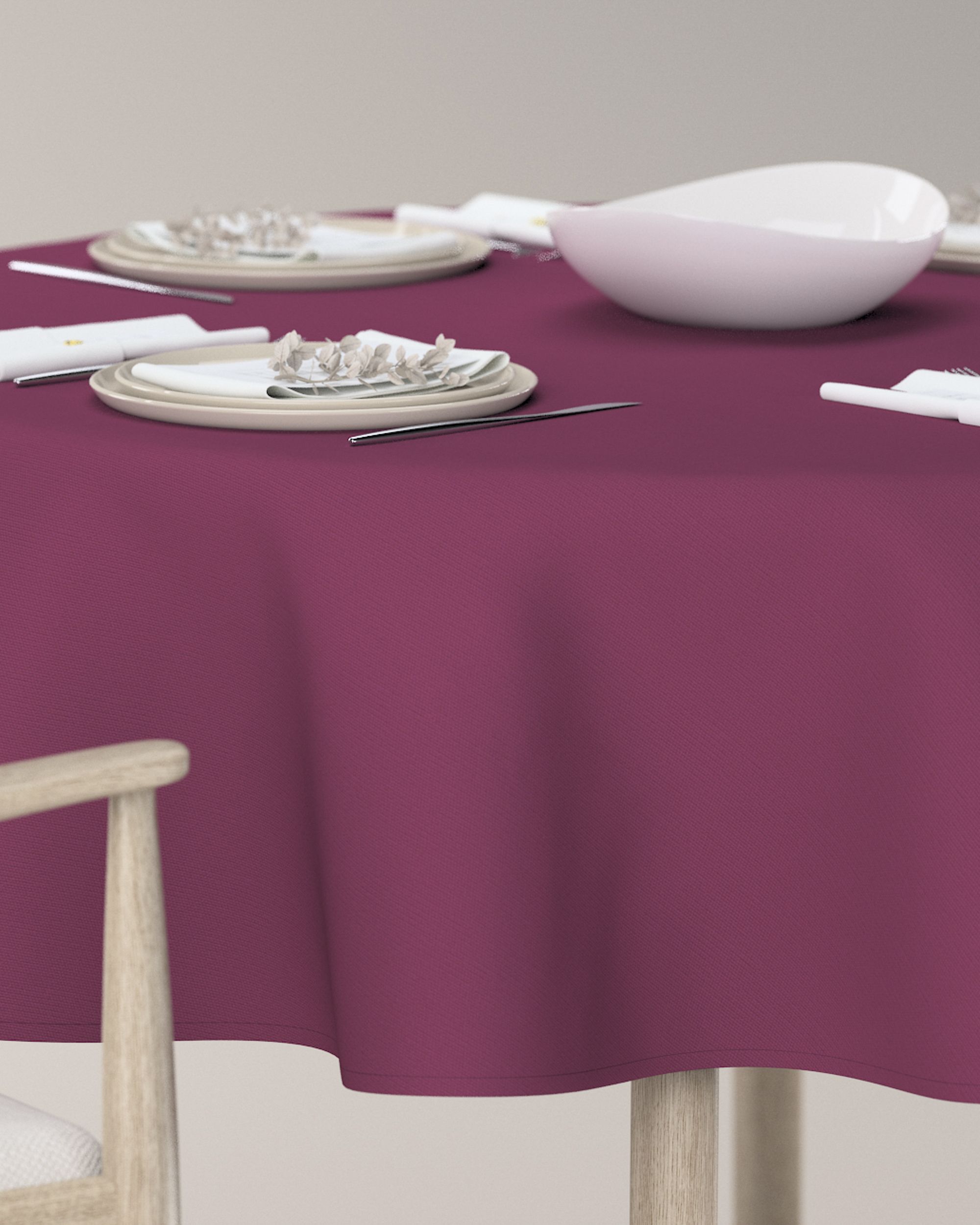 Round tablecloth colour plum (hover)