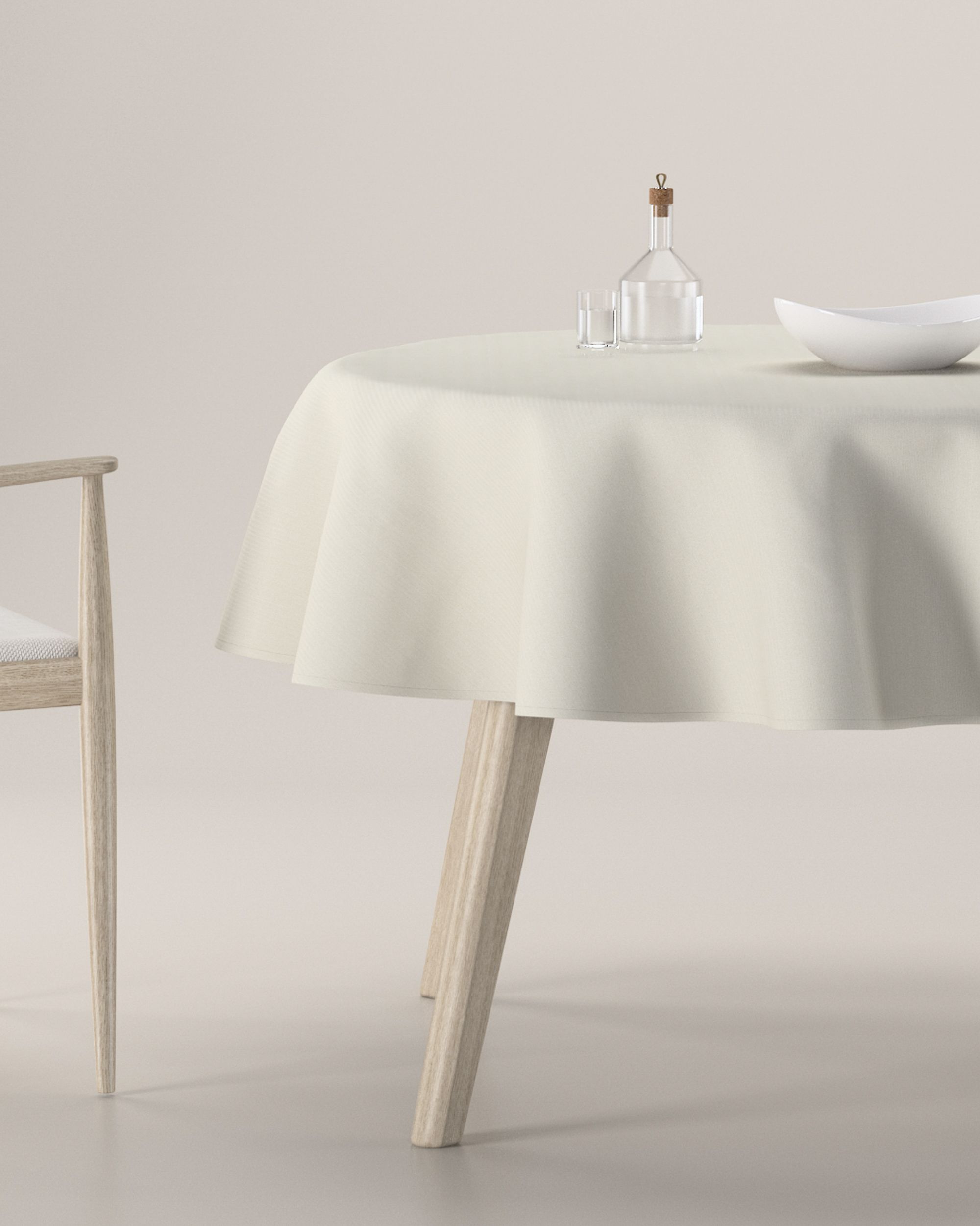 Round tablecloth colour grey